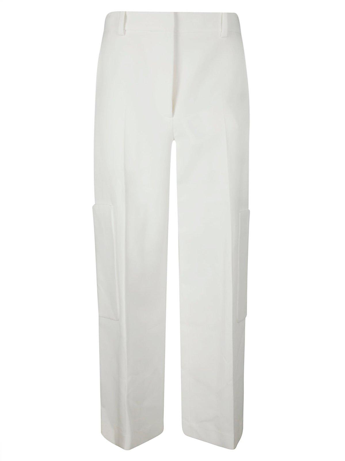 Shop Khaite Caiton High-waisted Tailored Trousers In Chalk