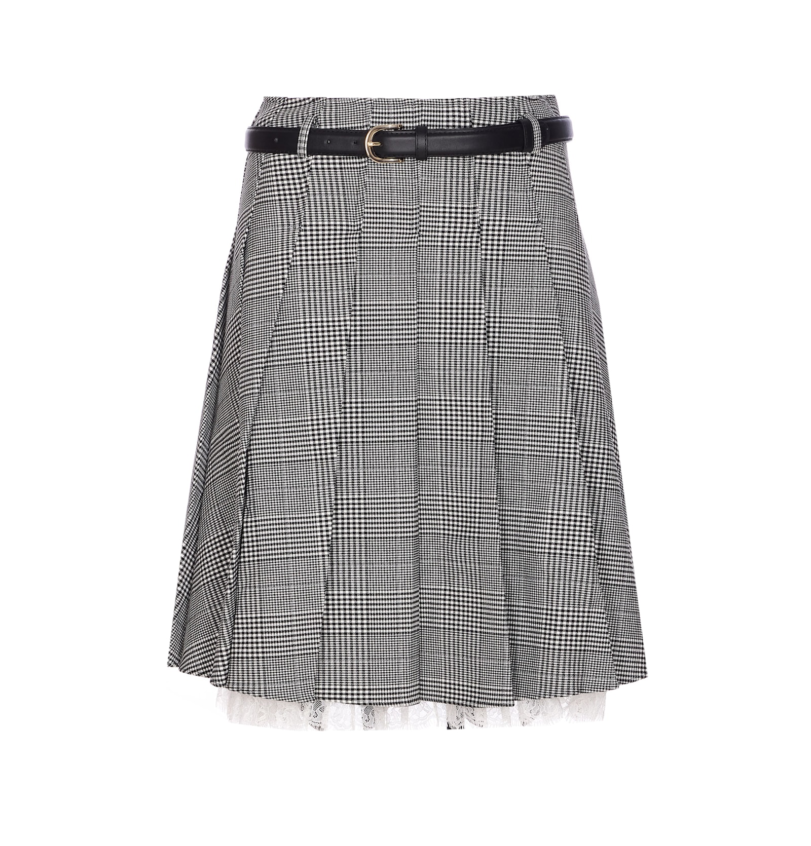Prince Of Wales Check Pleated Midi Skirt