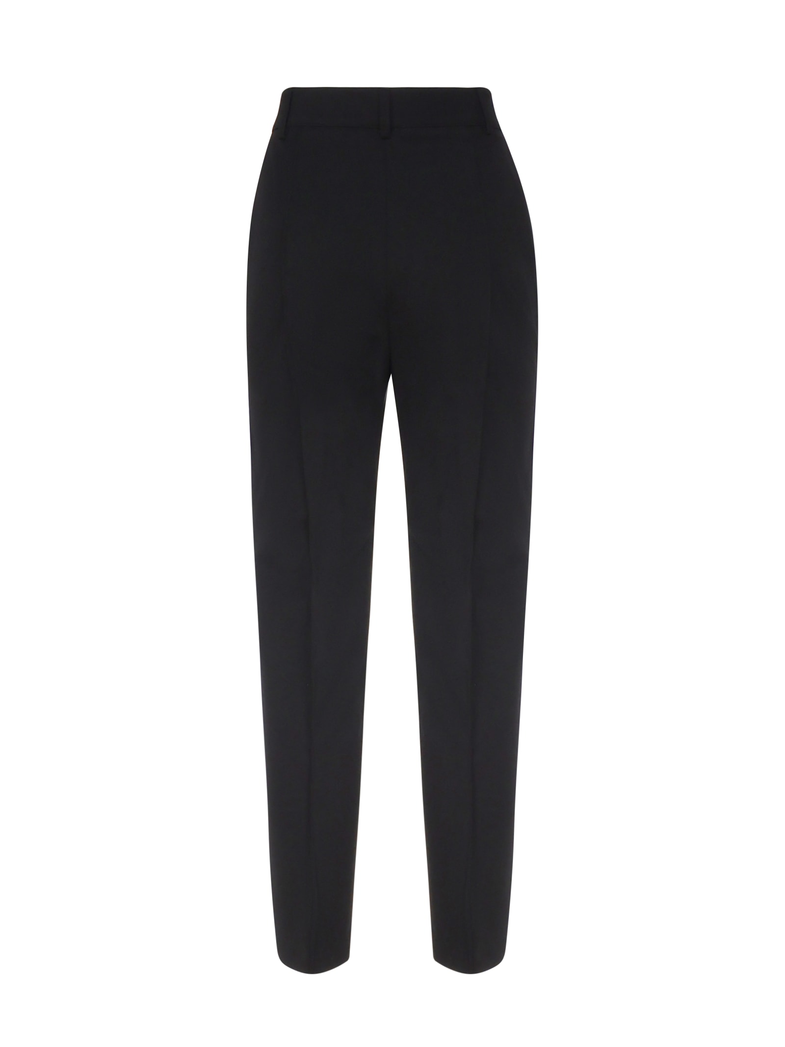 Pinko Slim-cut Cropped Trousers In Nero Limousine