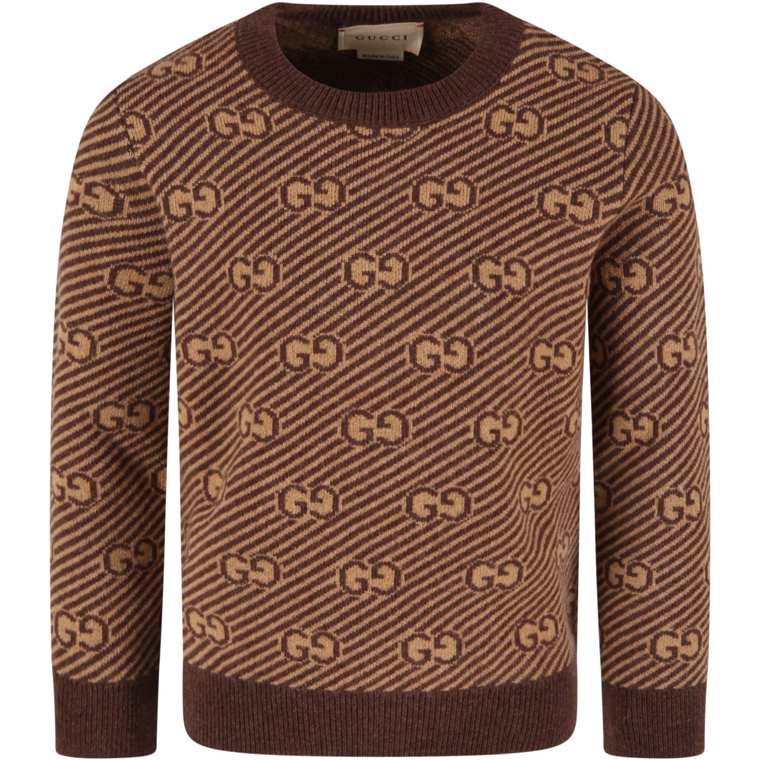 Gucci Beige Sweater For Kids With Double Gg