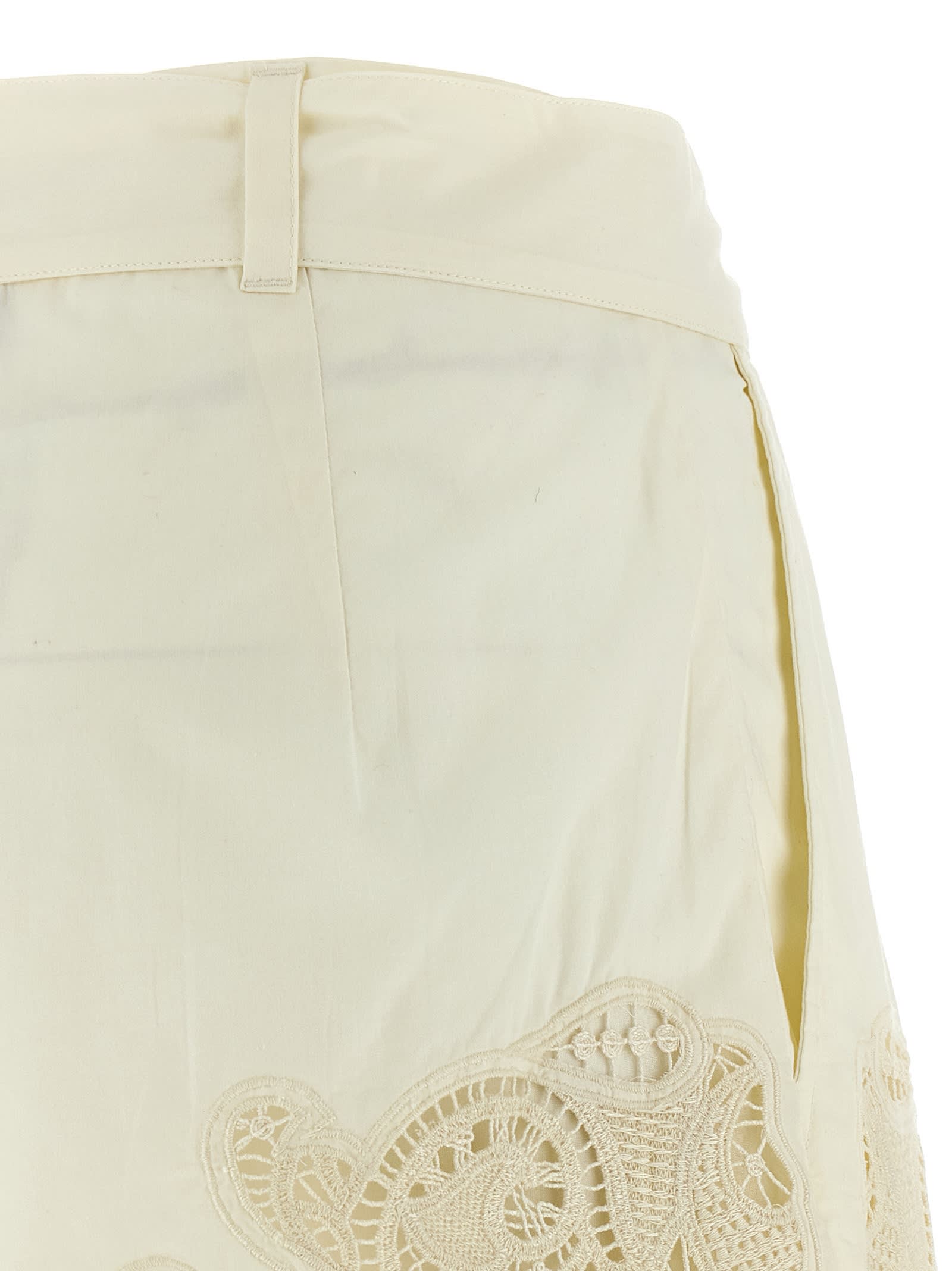 Twinset White Macram Shorts