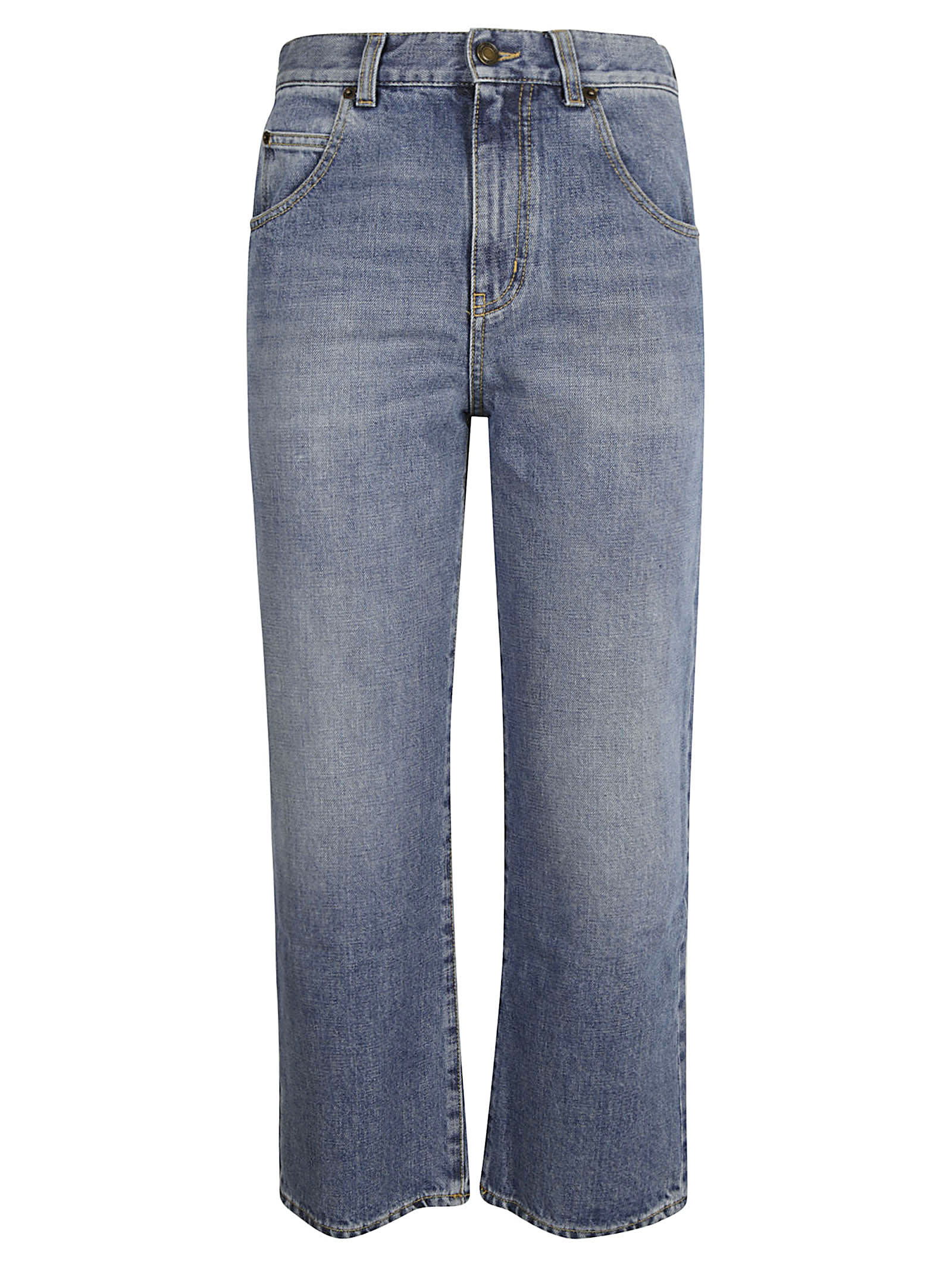 Saint Laurent Straight Jeans In Fall Blue