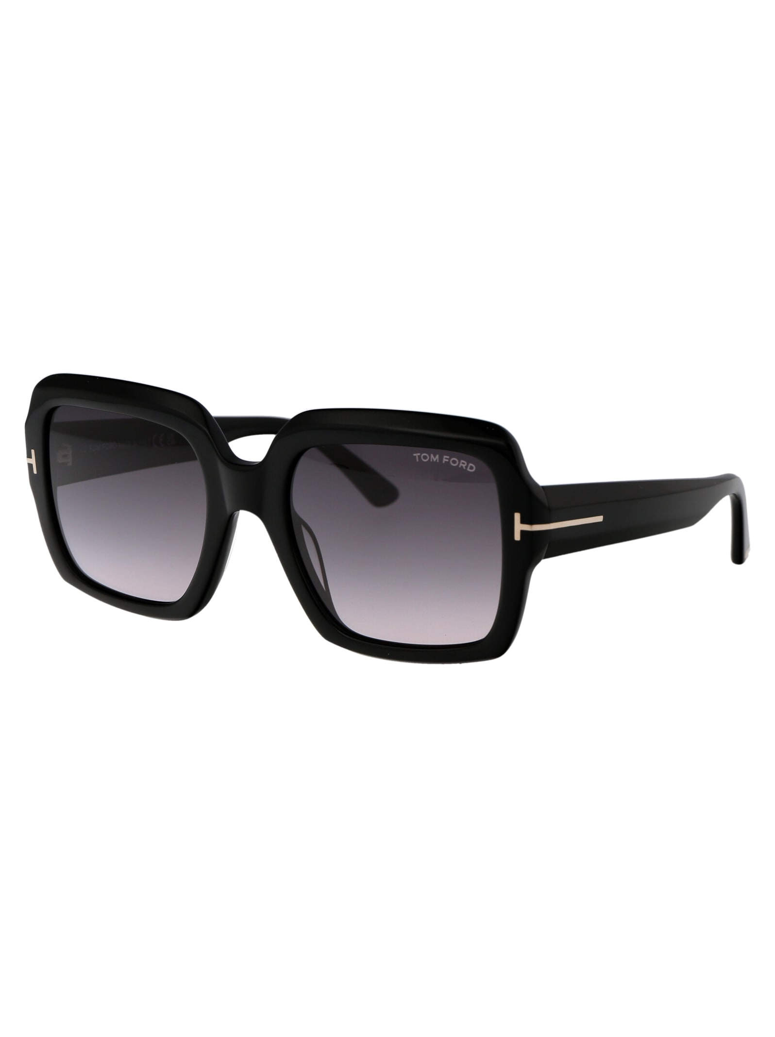 Shop Tom Ford Kaya Sunglasses In 01b Nero Lucido / Fumo Grad