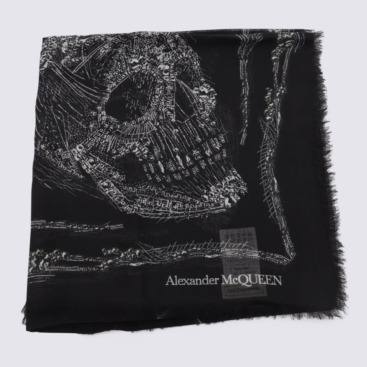 Shop Alexander Mcqueen Black And White Scarf
