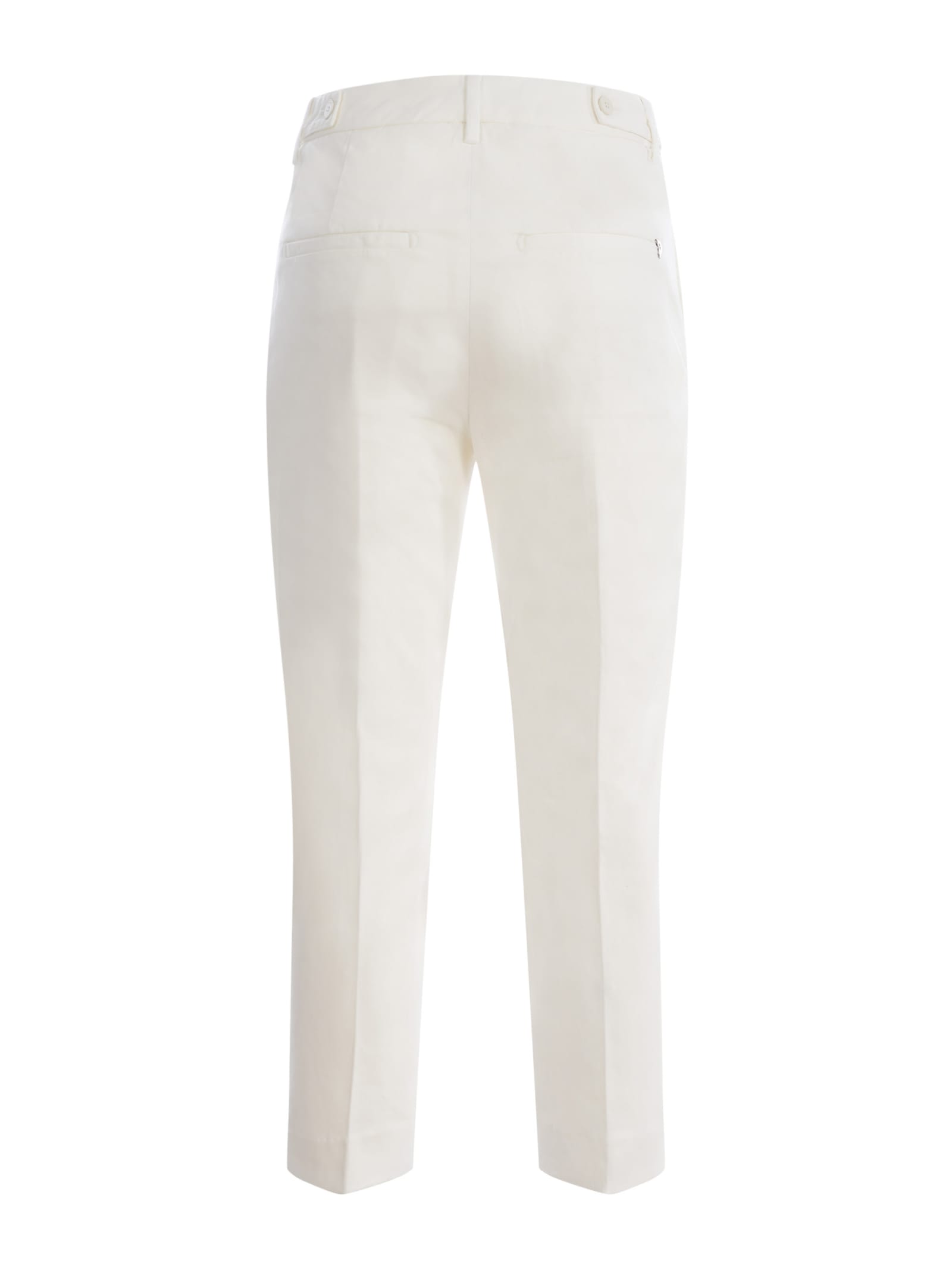 Shop Dondup Trousers  Ariel In Stretch Cotton In Bianco