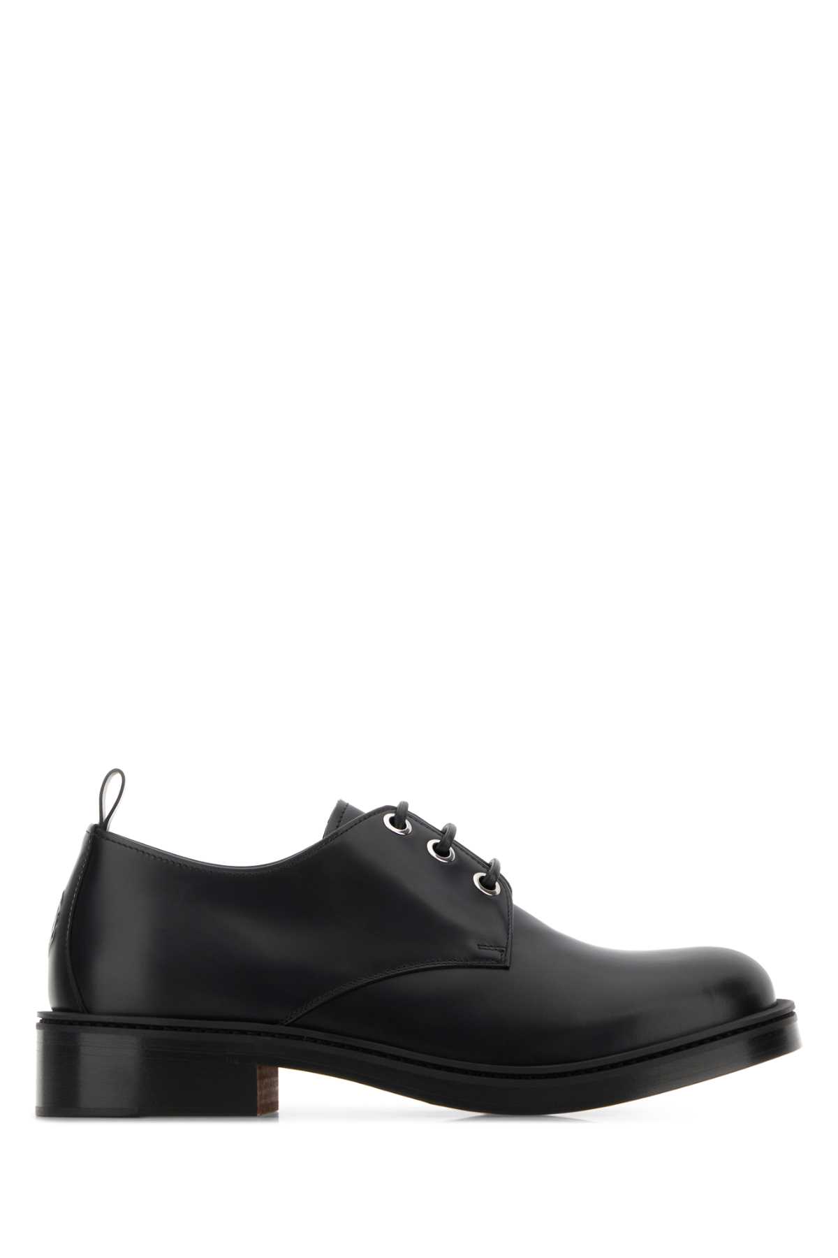 Black Leather Lace-up Shoes