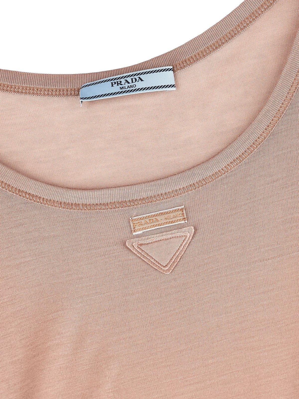 Shop Prada Logo-detailed Sleeveless Top In L Phard