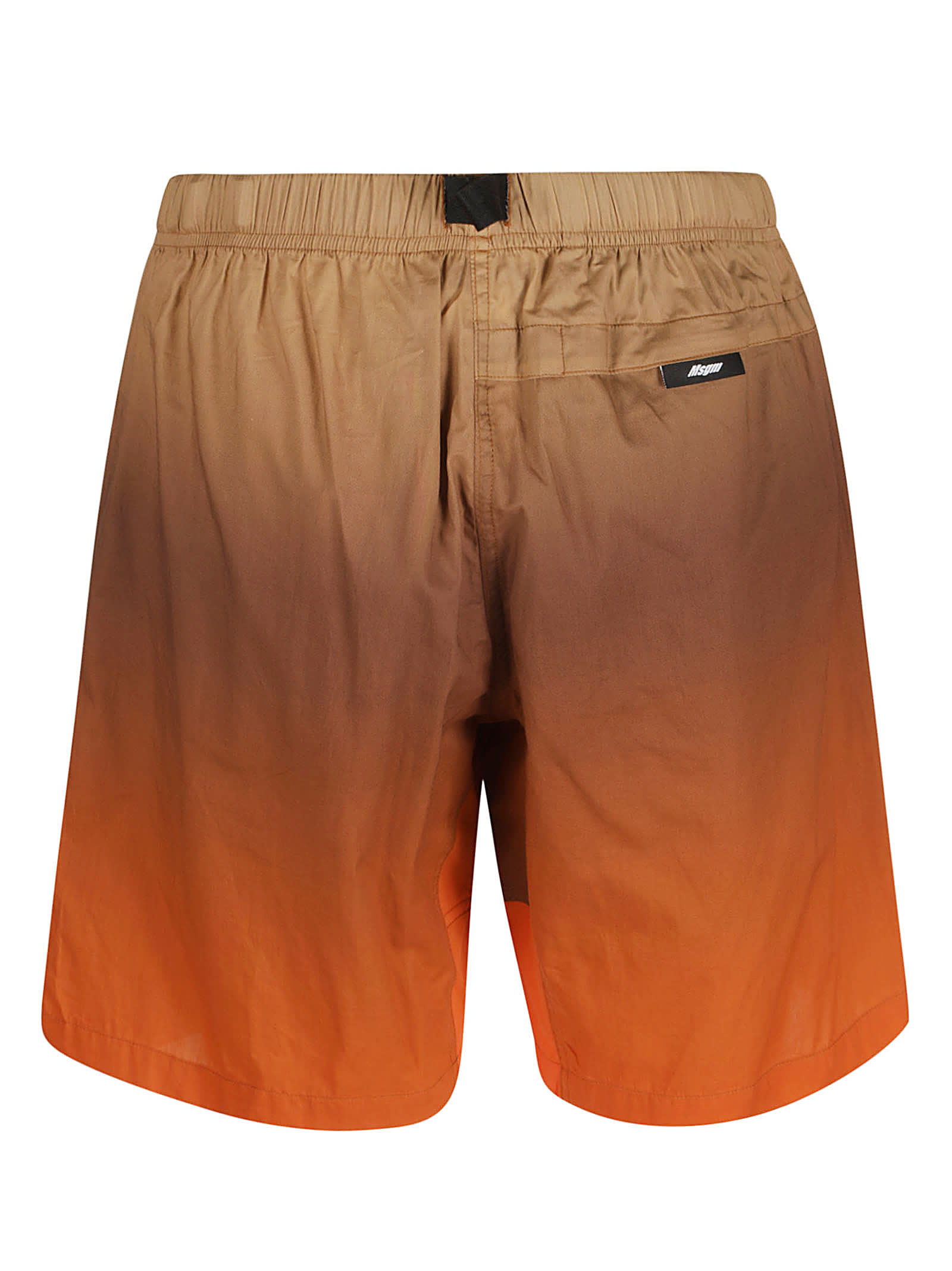 Shop Msgm Strapped Shorts In Beige/orange