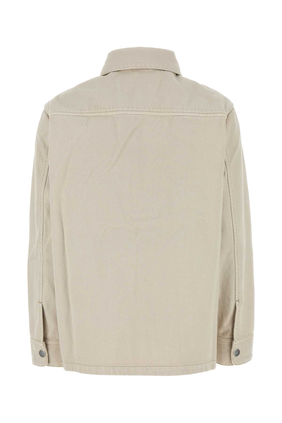 Shop Ami Alexandre Mattiussi Sand Denim Shirt In Offwhite