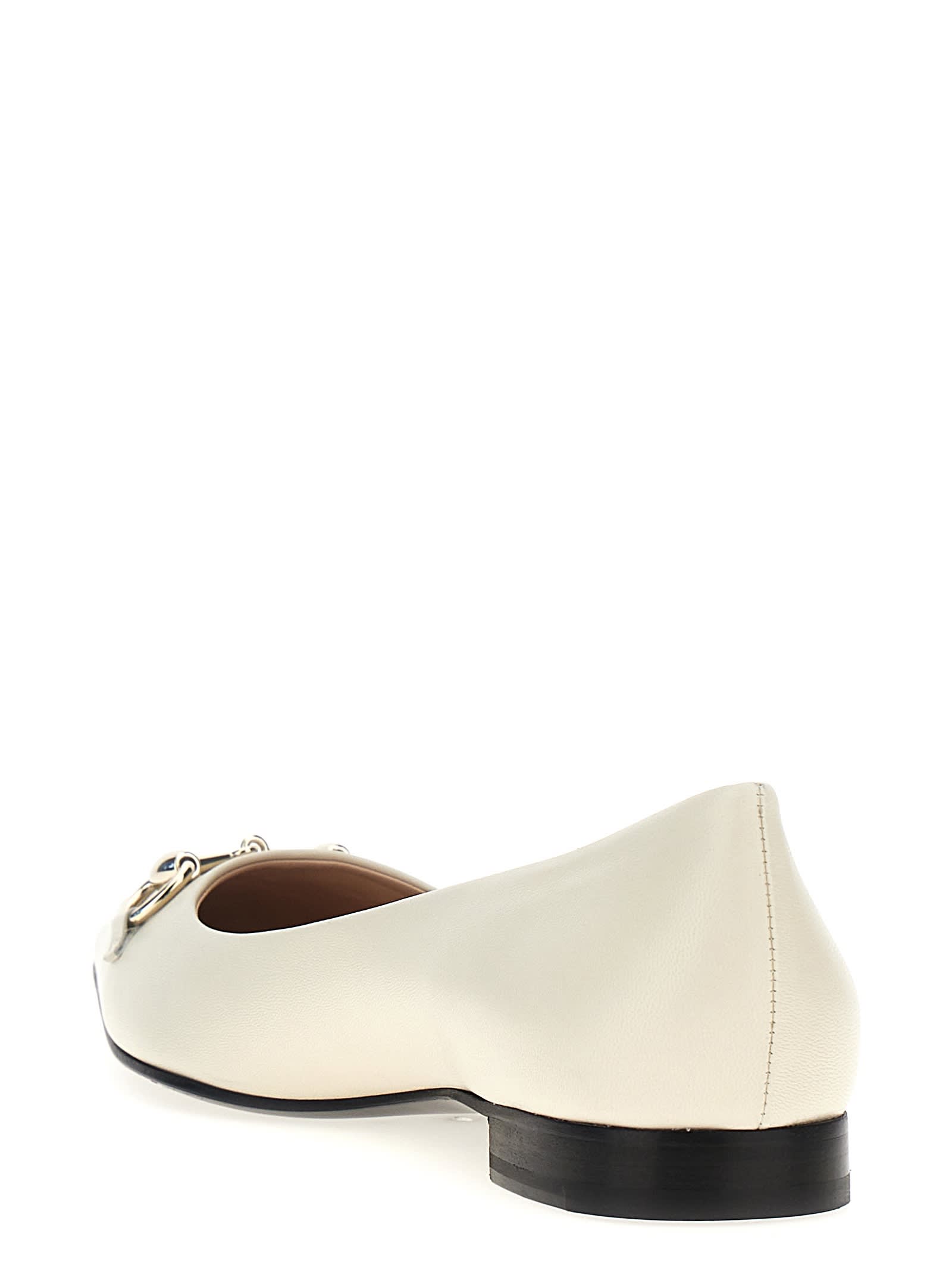 Shop Gucci Morsetto Ballet Flats In White