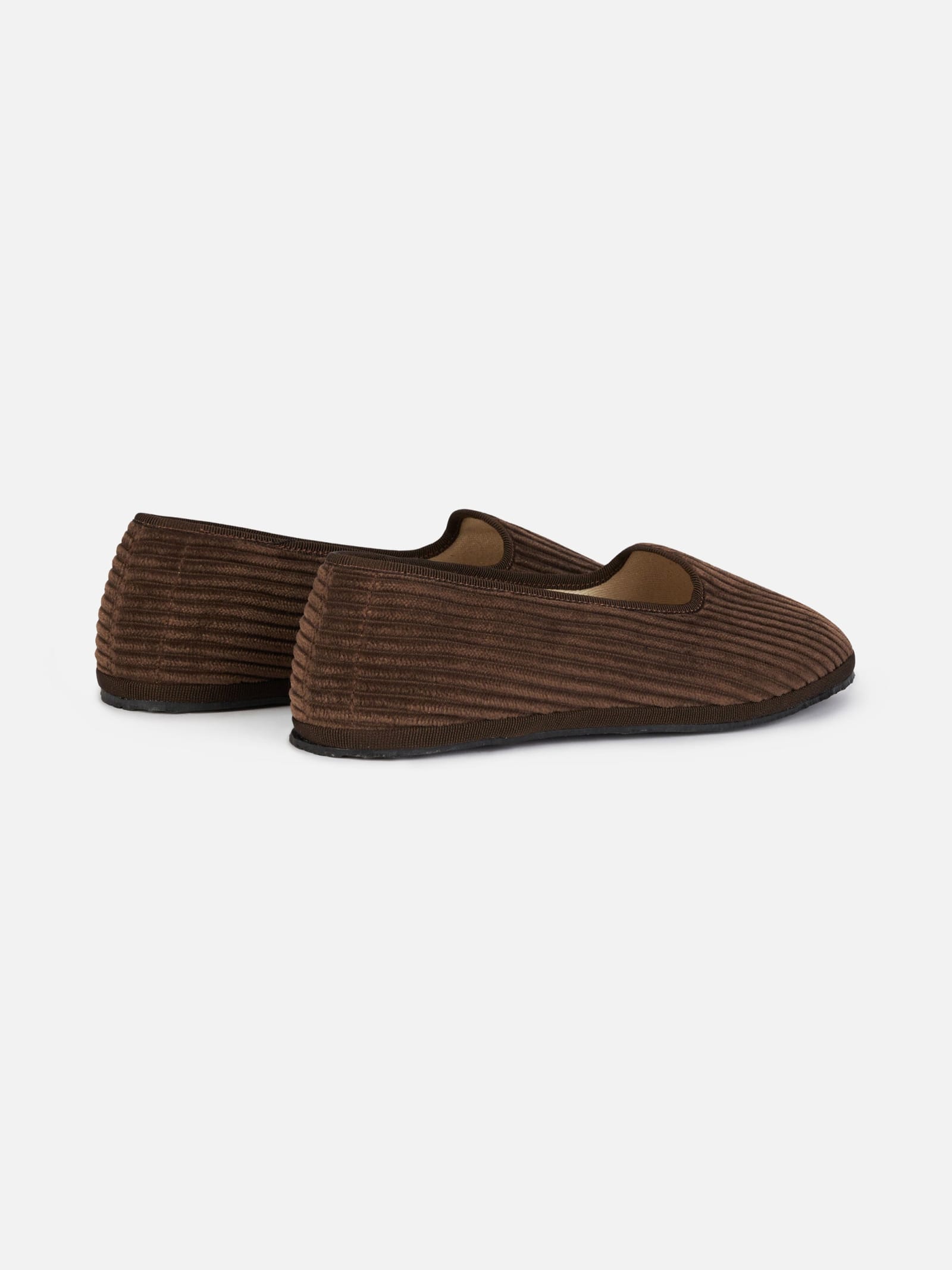 Mc2 Saint Barth Woman Corduroy Slipper Loafers My Chalom Special Edition In Brown