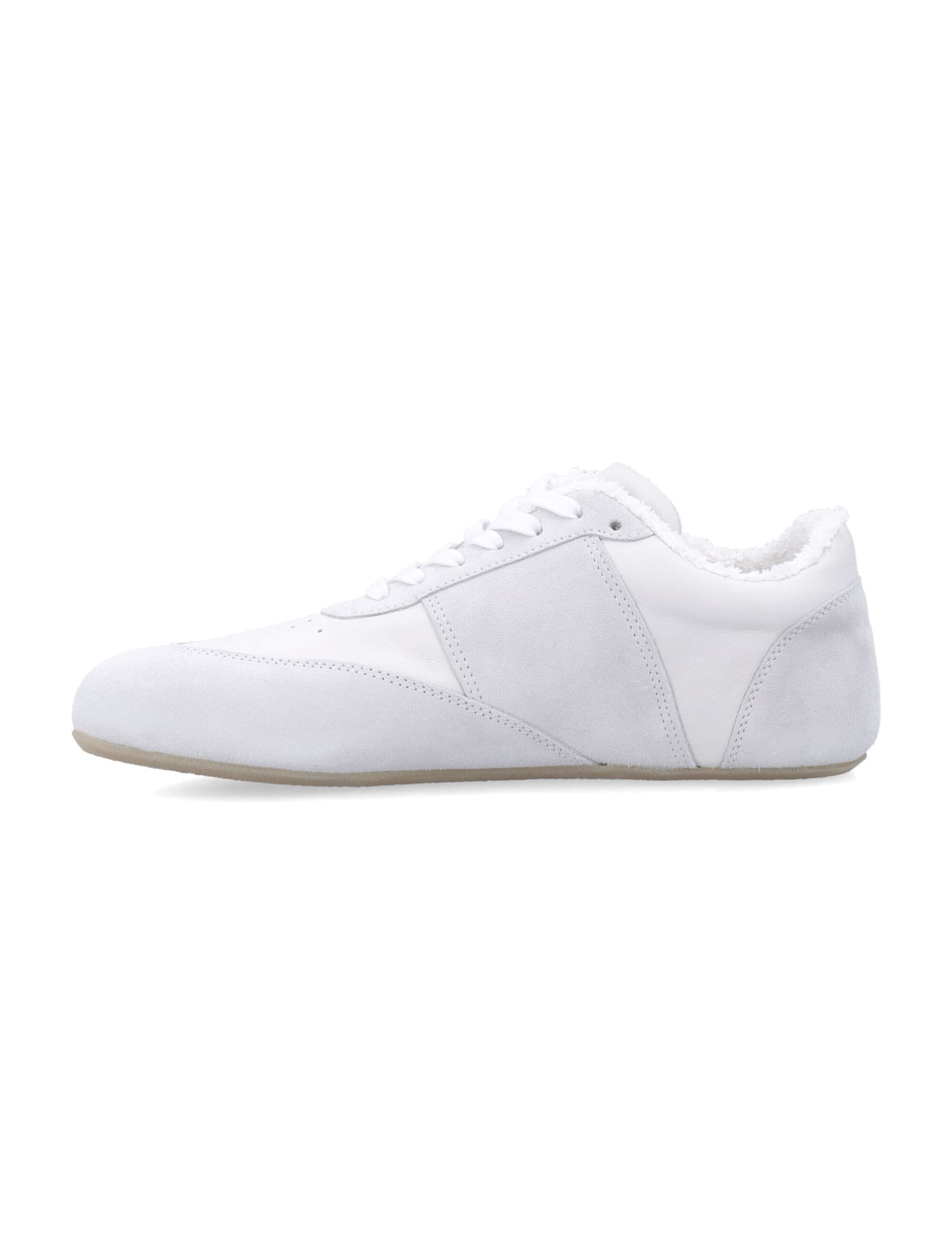 Mm6 Maison Margiela White Leather And Suede Sneaker In White