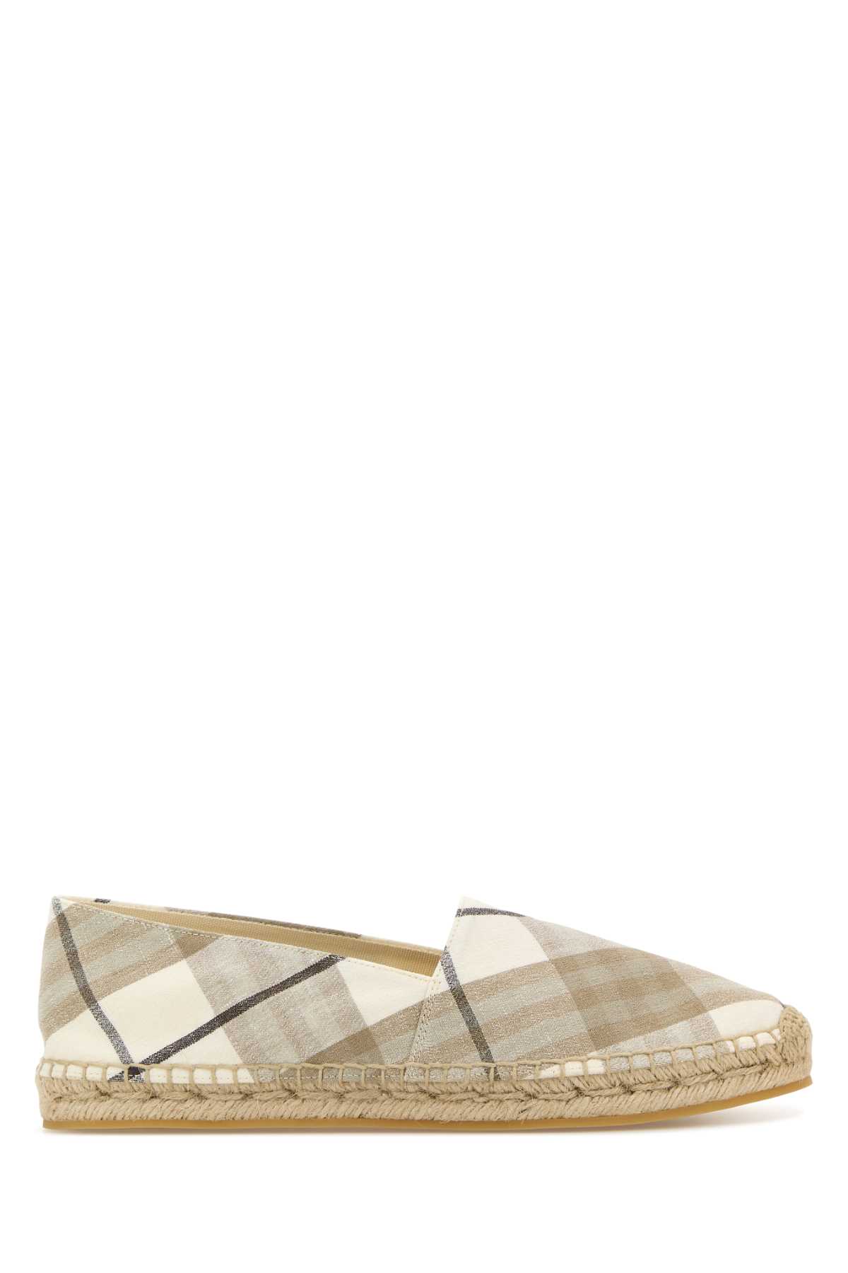 Embroidered Canvas Mews Check Espadrilles