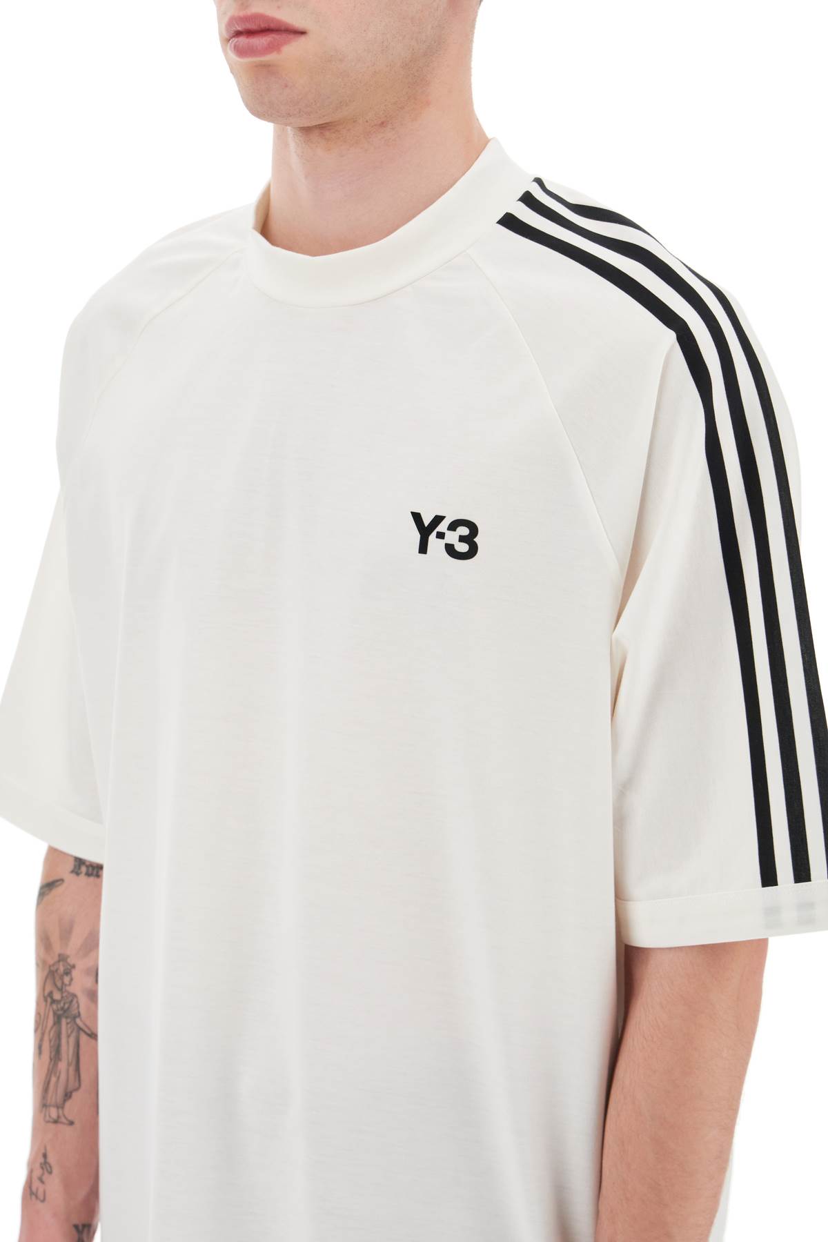 Shop Y-3 3-stripes T-shirt In White Black