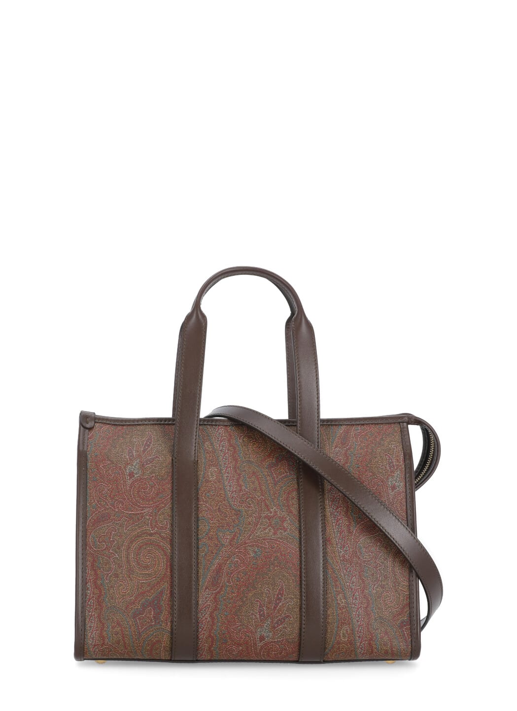 Shop Etro Paisley Medium Bag In Brown