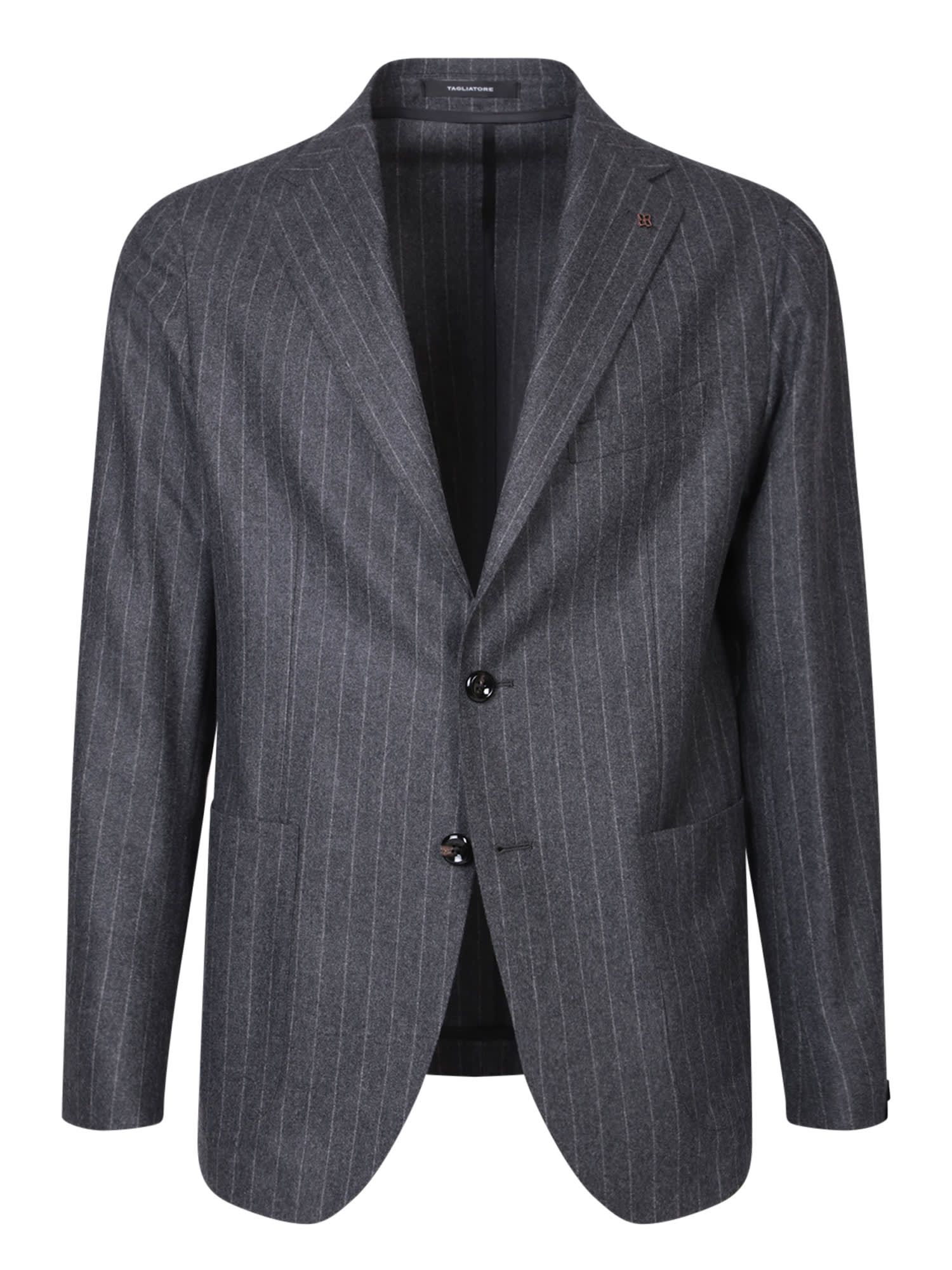 Shop Tagliatore Grey Pinstripe Suit