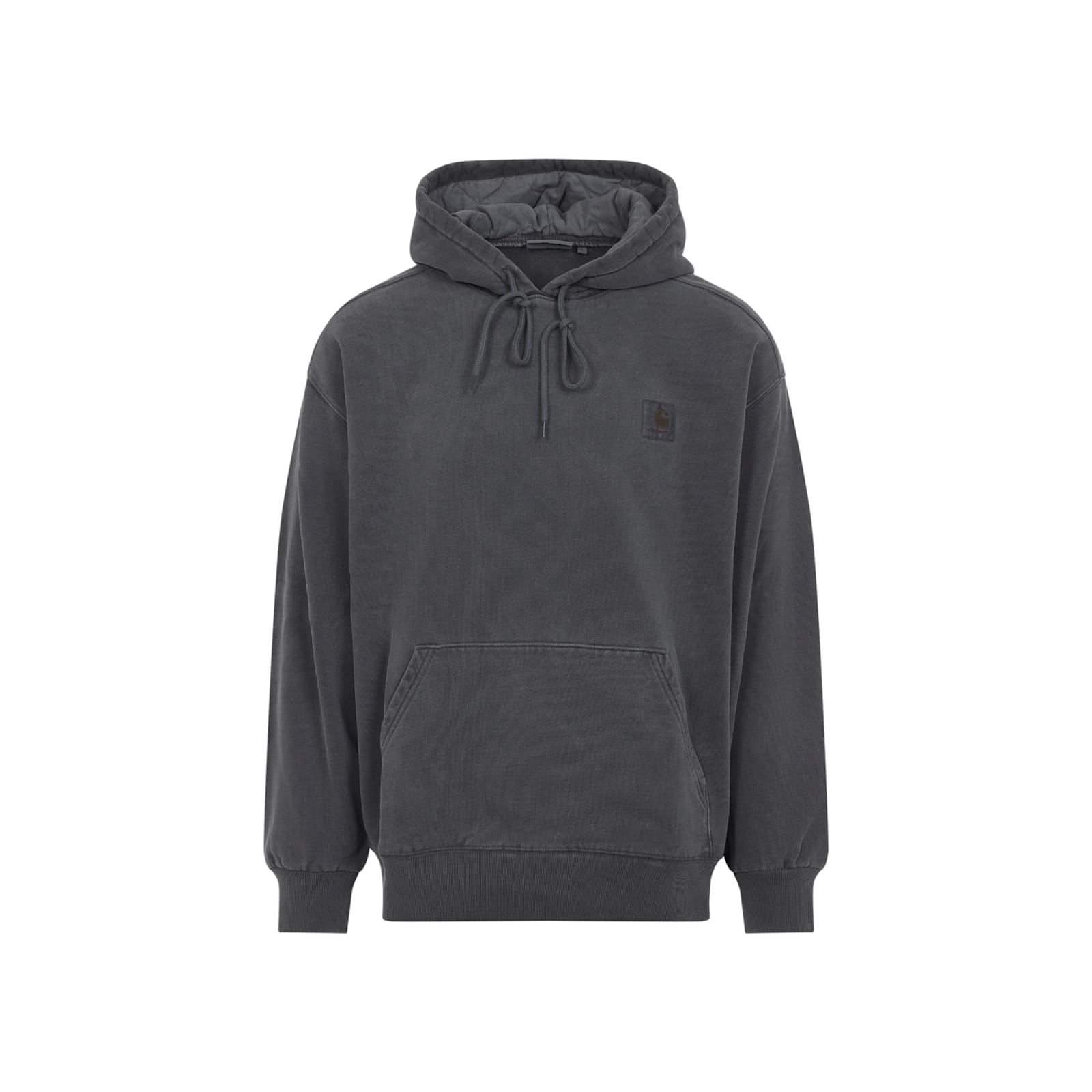 Carhartt Hooded Cotton Vista Sweater With Tonal Details And Logo Patch In Gray