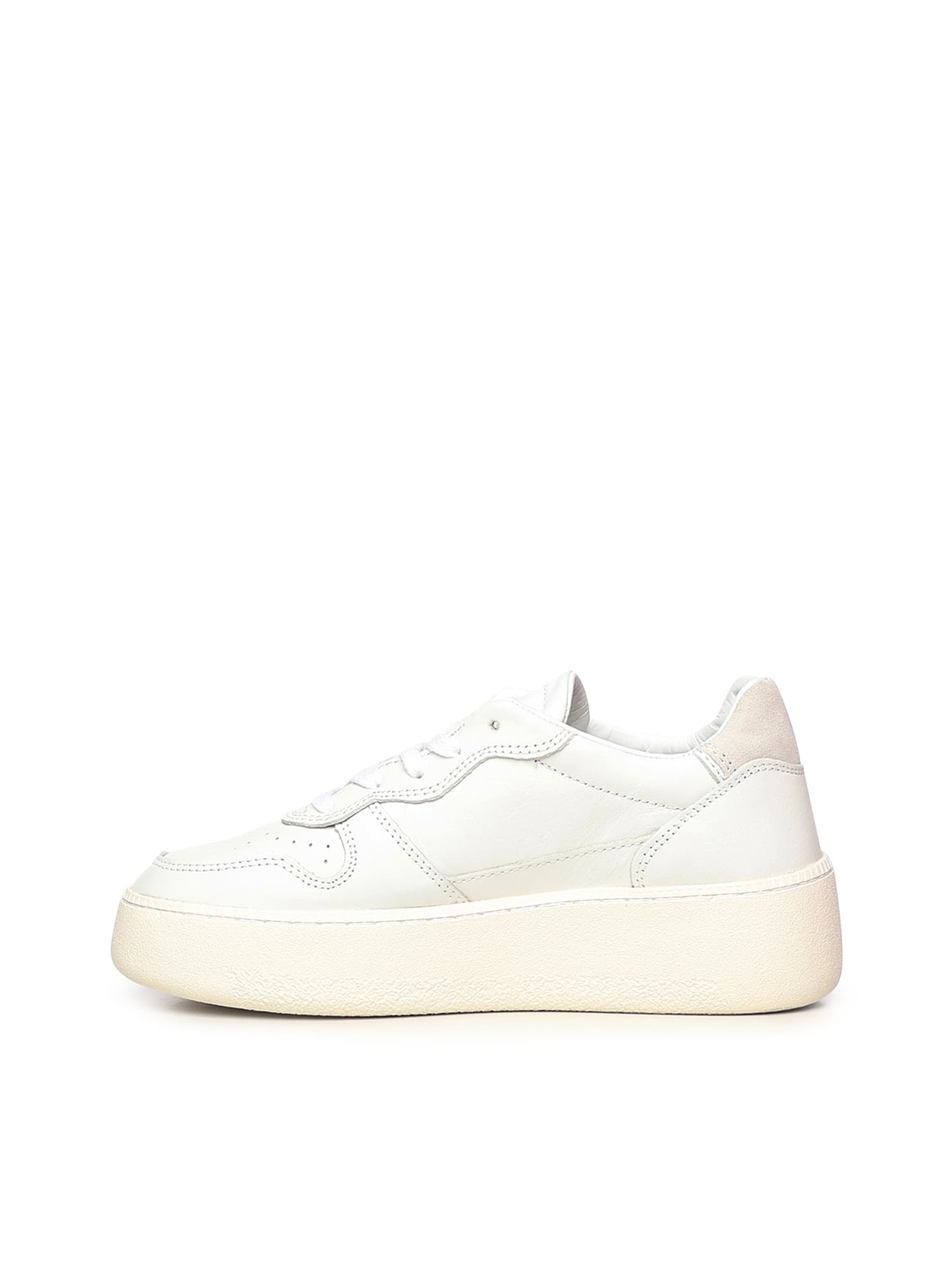 Date Court Platform Vintage Sneakers In White