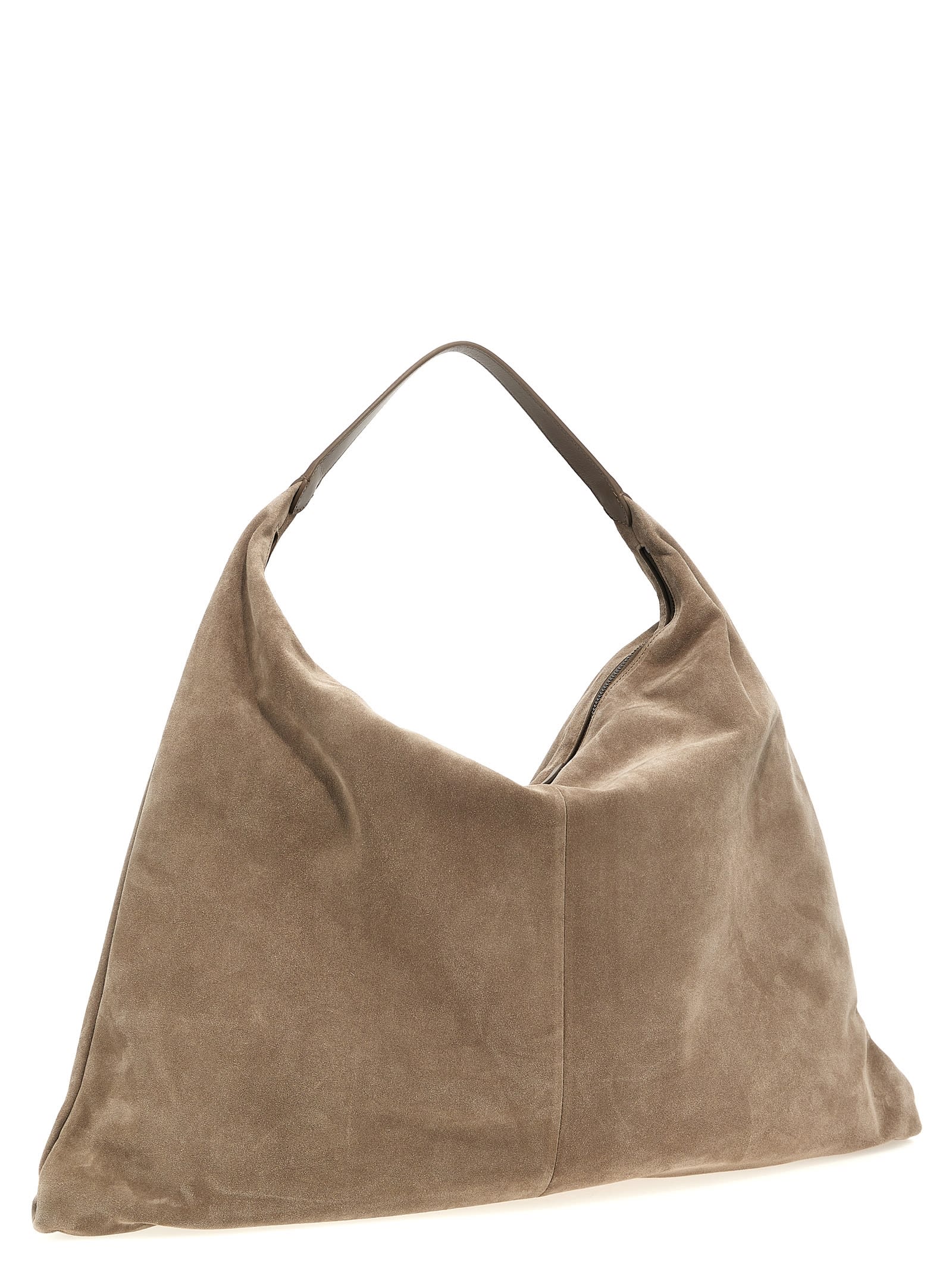 Brunello Cucinelli Soft Suede Single Handle Shoulder Bag