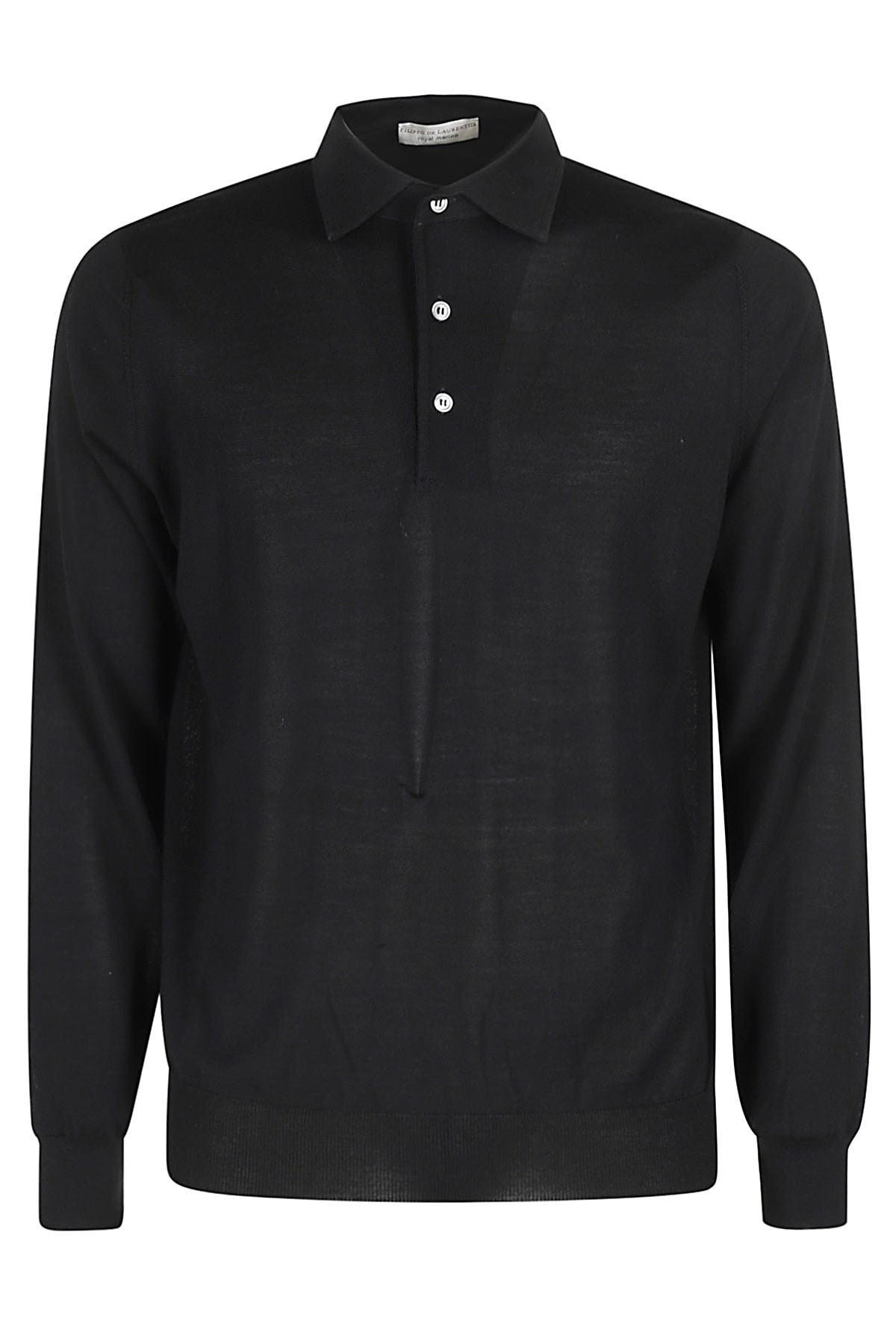 Shop Filippo De Laurentiis Polo Collo Camicia ml In Nero