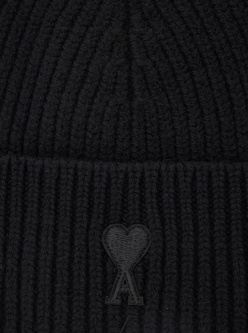 Ami Alexandre Mattiussi Ami Paris Ami De Coeur Black Wool Hat Men