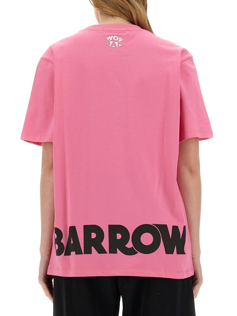 Shop Barrow T-shirt With Logo In Fuchsia