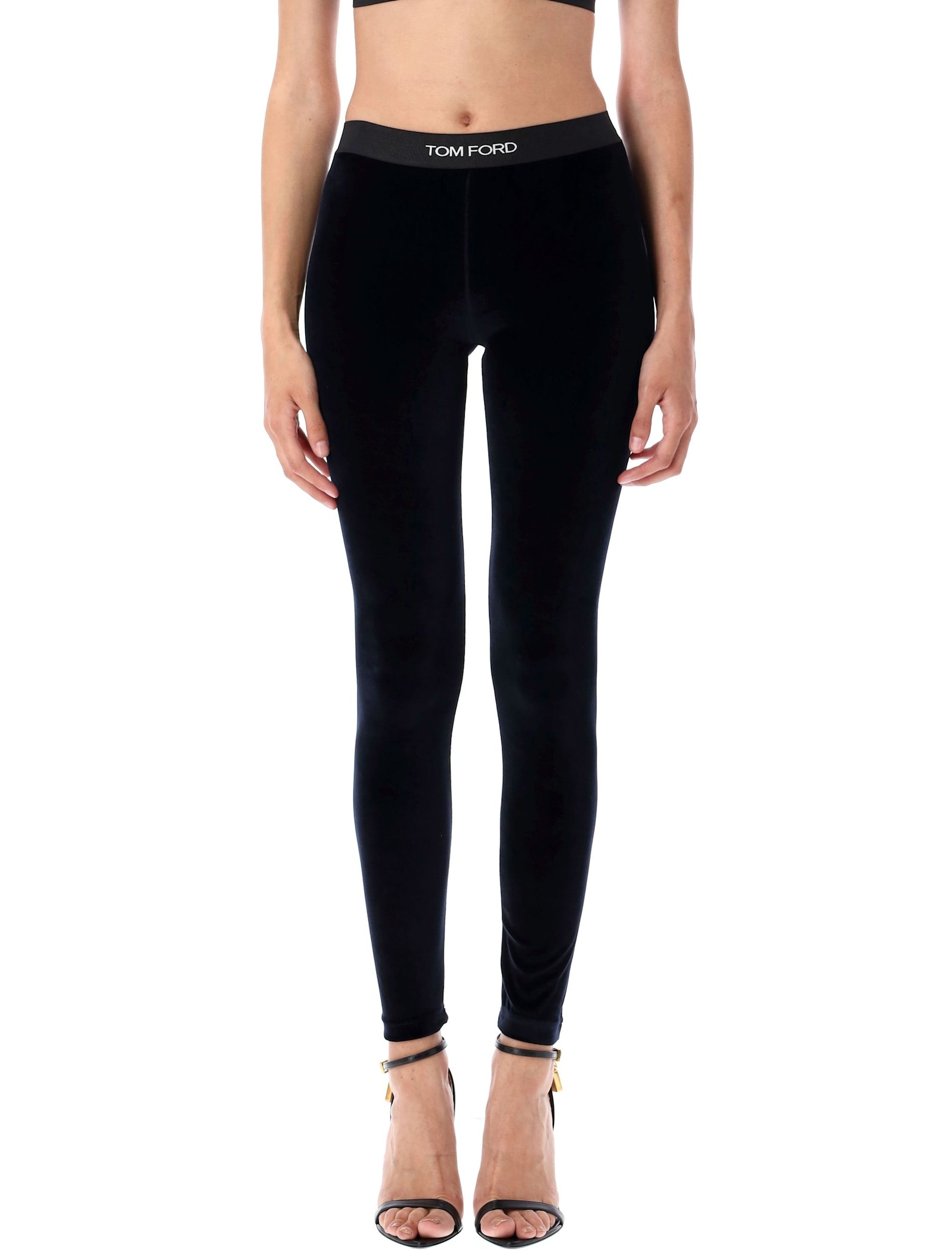 Tom Ford Branded Leggings In Blue
