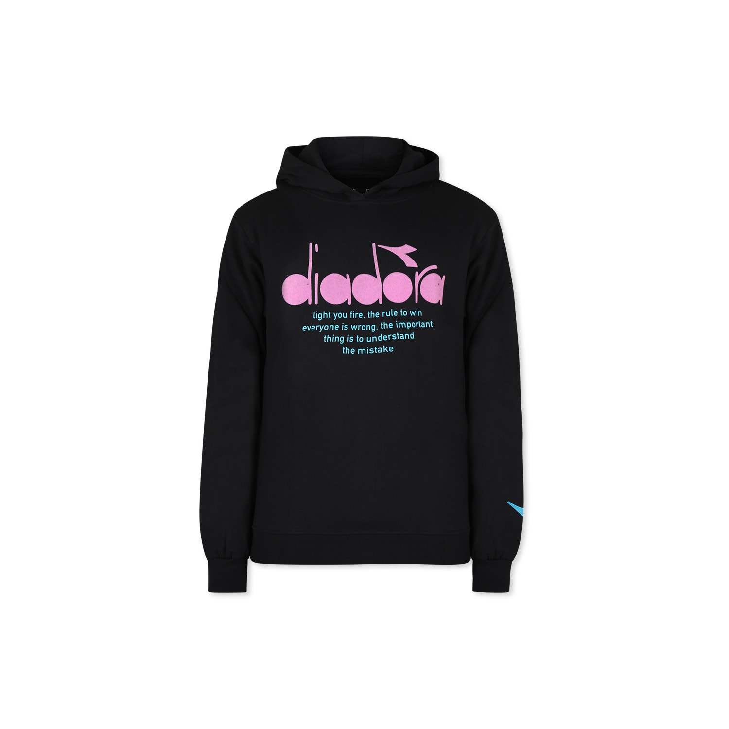 Shop Diadora Black Sweatshirt For Girl With Logo