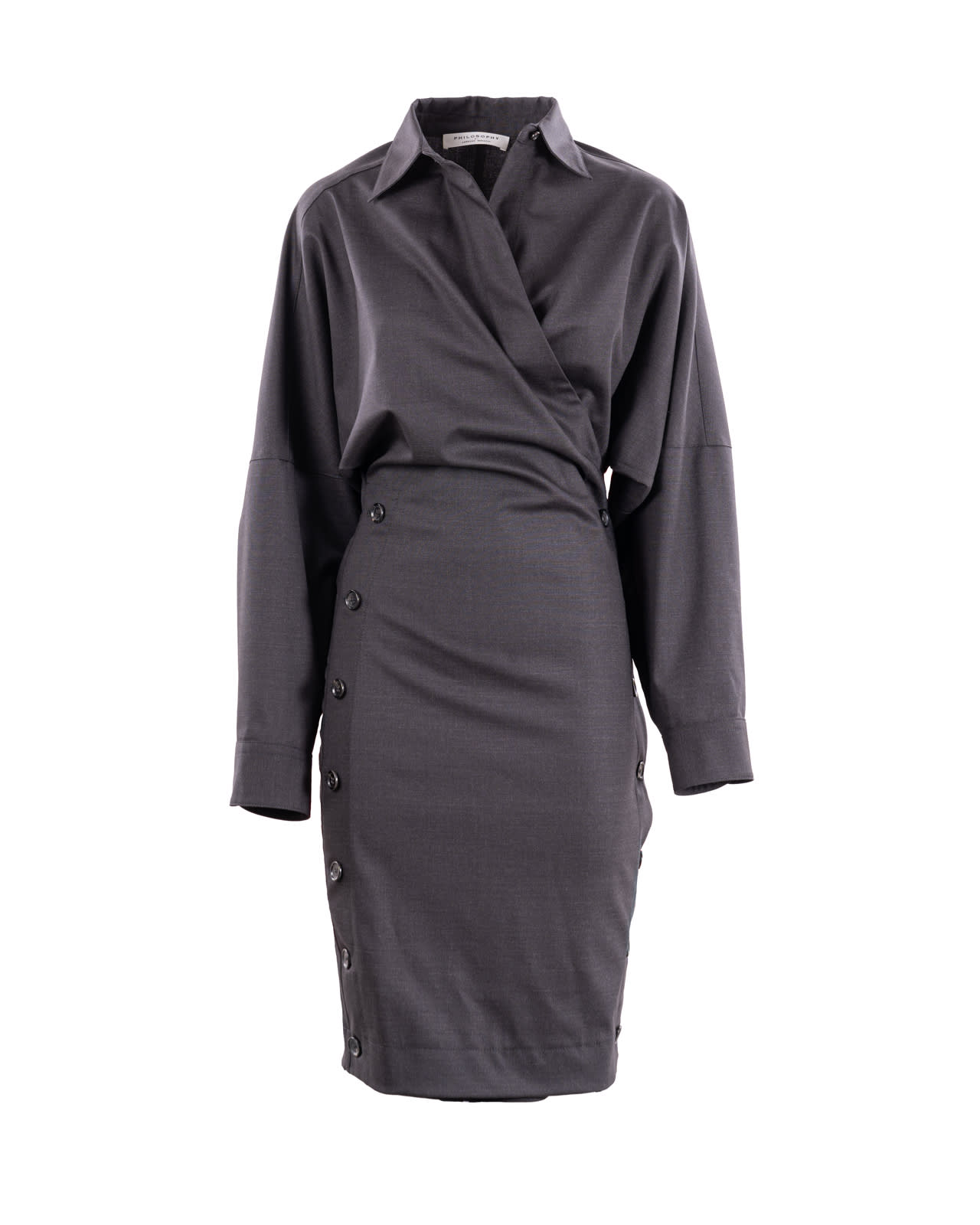 Shop Philosophy Di Lorenzo Serafini Philosophy By Lorenzo Serafini Dresses Anthracite