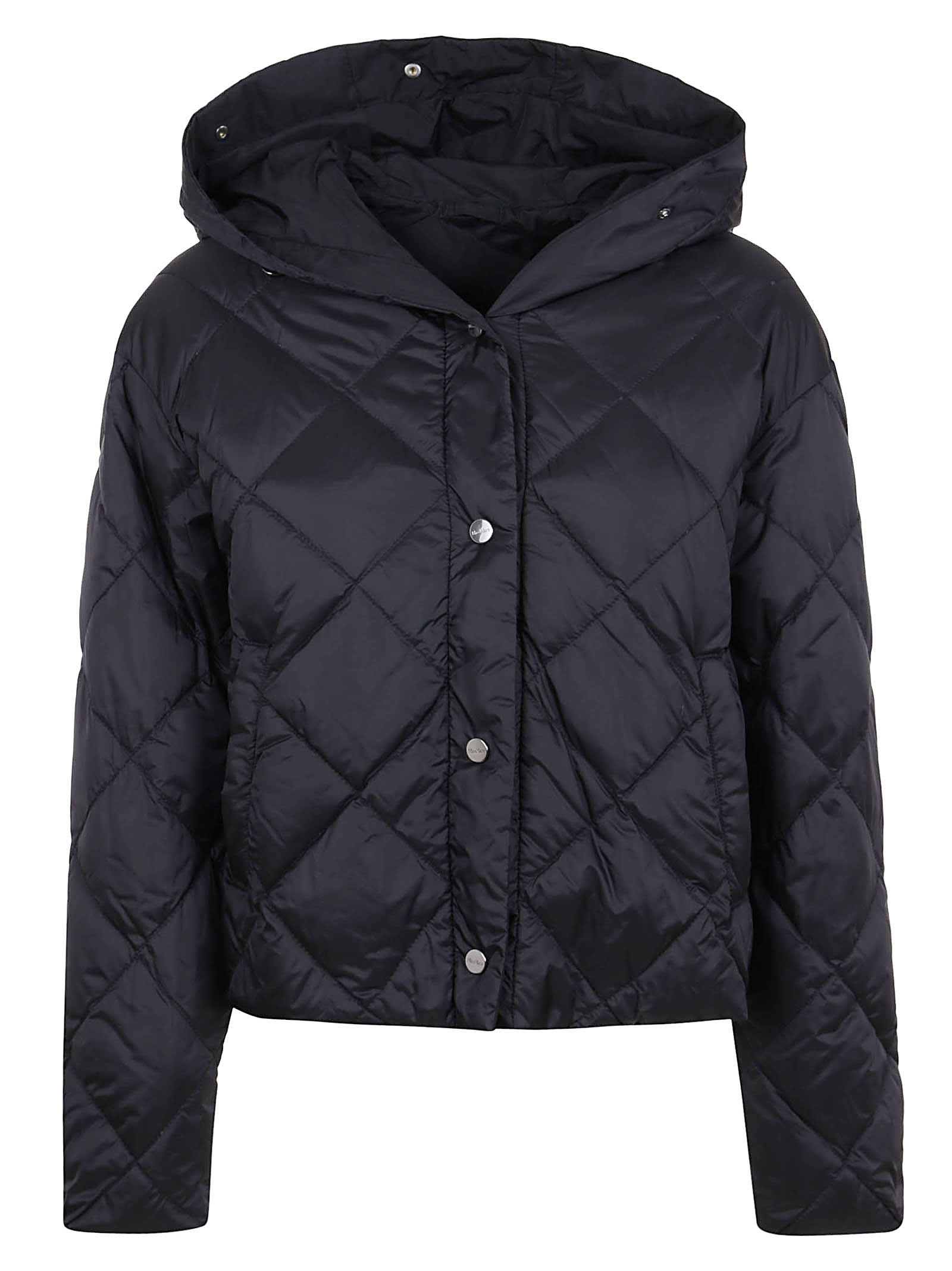 Photo of  Max Mara Black Technical Fabric Down Jacket- shop Max Mara jackets online sales