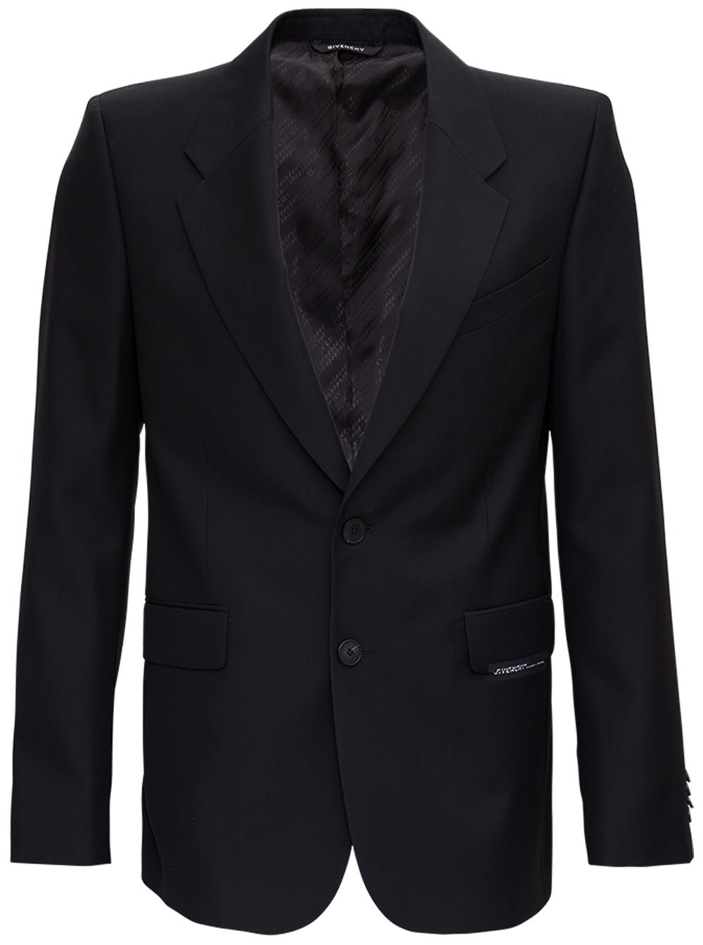 Givenchy Single Breasted Blazer In Black Wool
