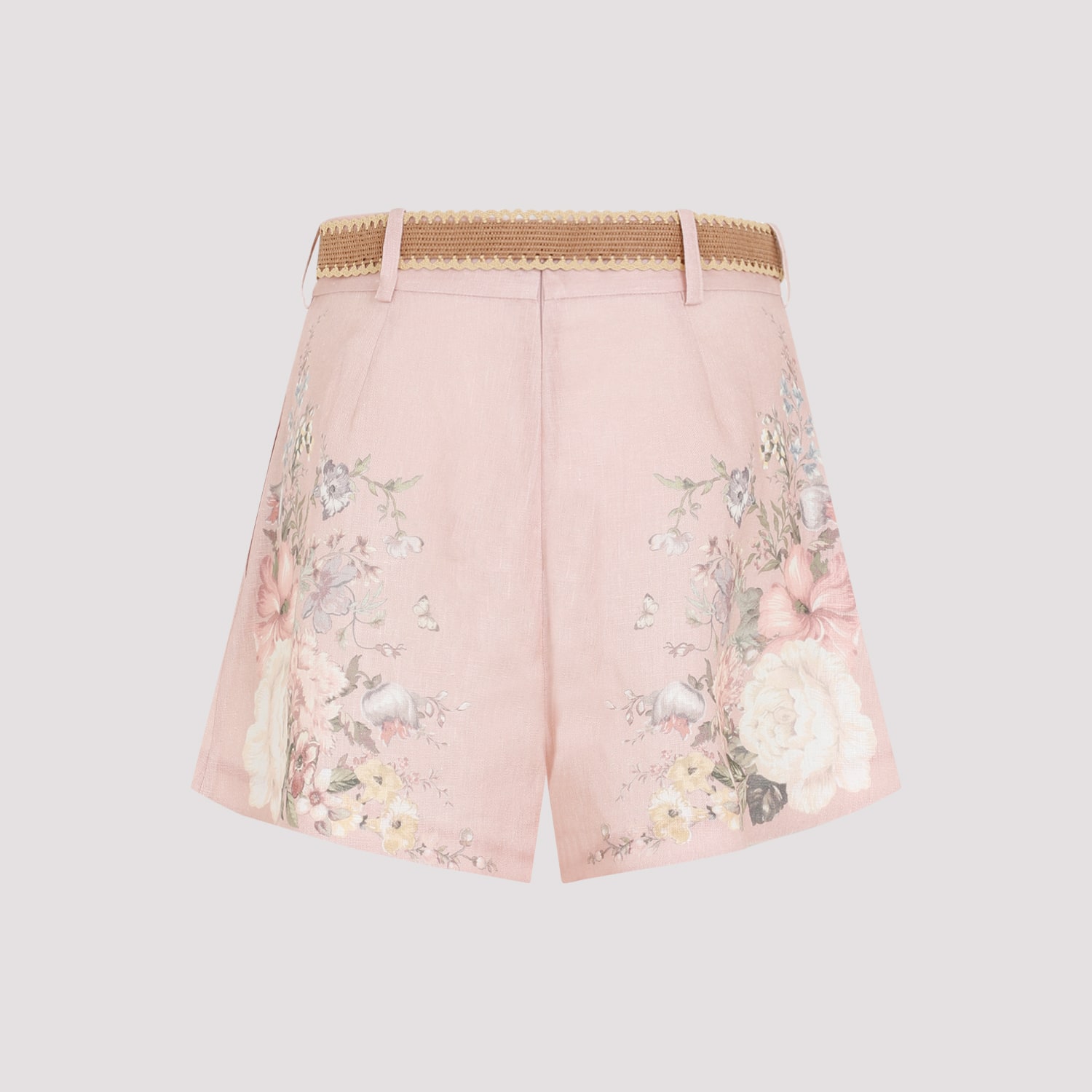 Shop Zimmermann Waverly Tuck Short In Pink Floral