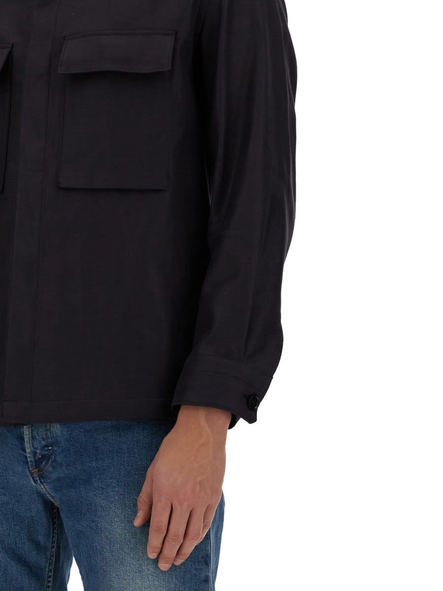 Shop Zegna Oversize Shirt In Blue