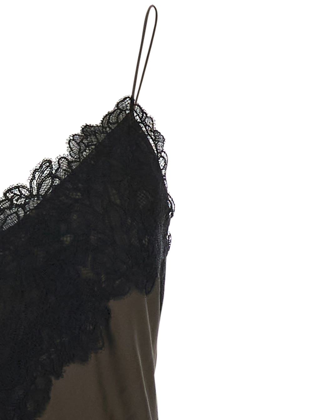 Rohe Lace-trimmed Silk Maxi Dress In Brown