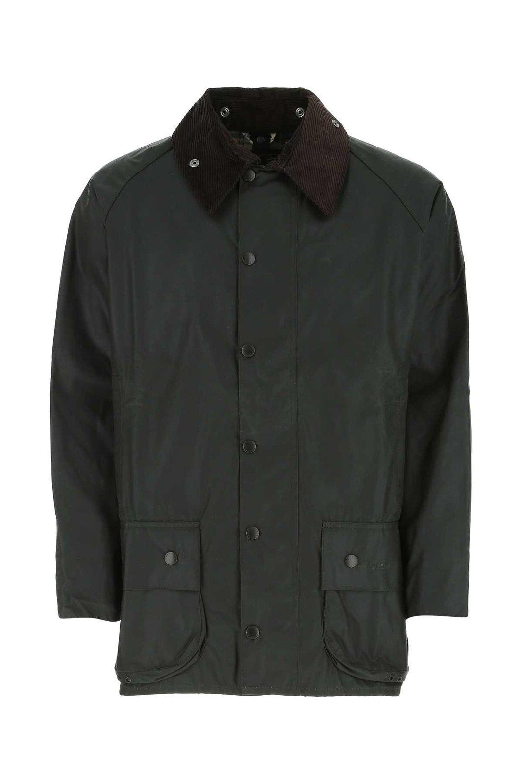 Shop Barbour Beaufort Long Sleeved Wax Jacket Jacket In Sage