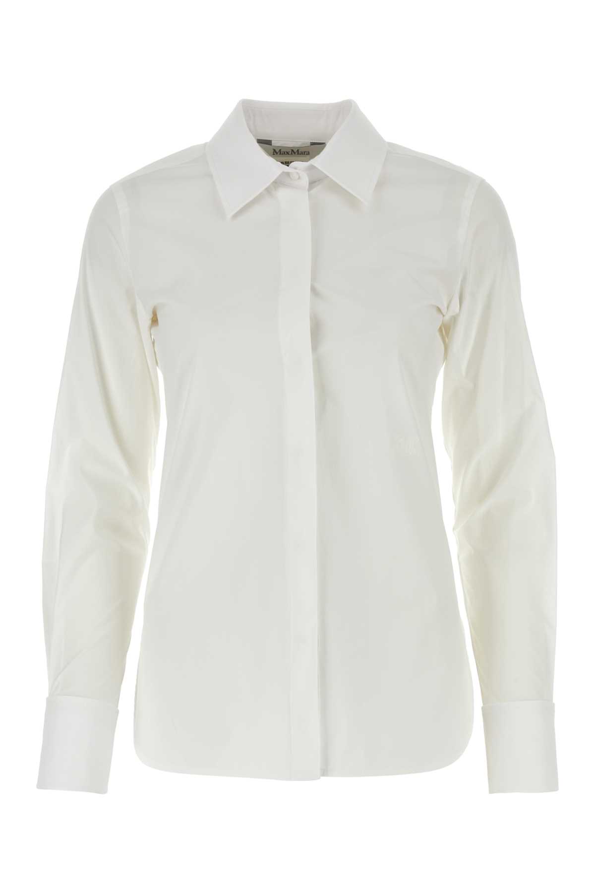 Max Mara Stretch Poplin Shirt With Button Accents