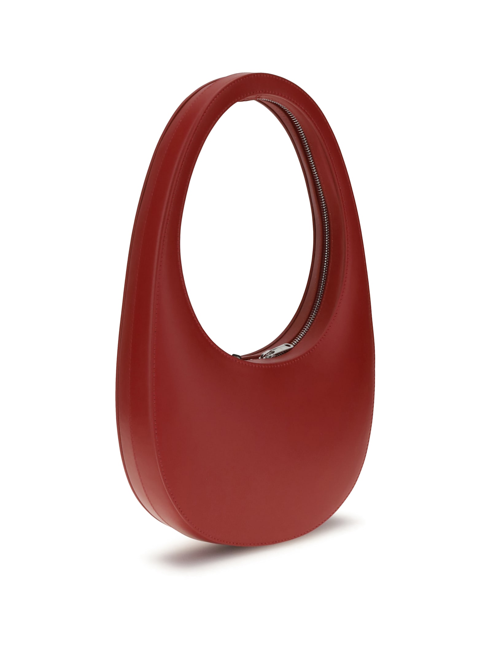 Coperni Swipe Oval-frame Zip Shoulder Bag In Red