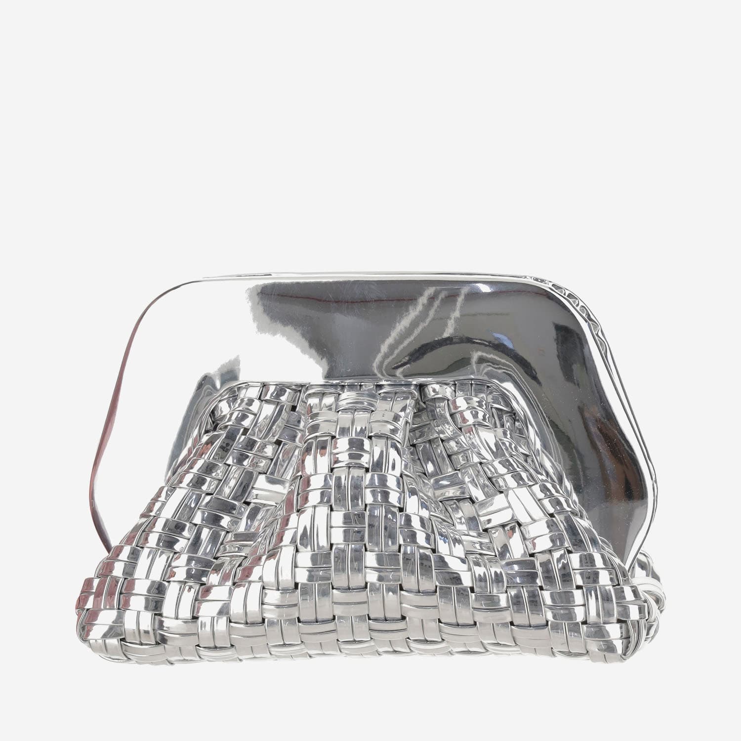 Themoirè Gea Bag With Woven Pattern In Silver