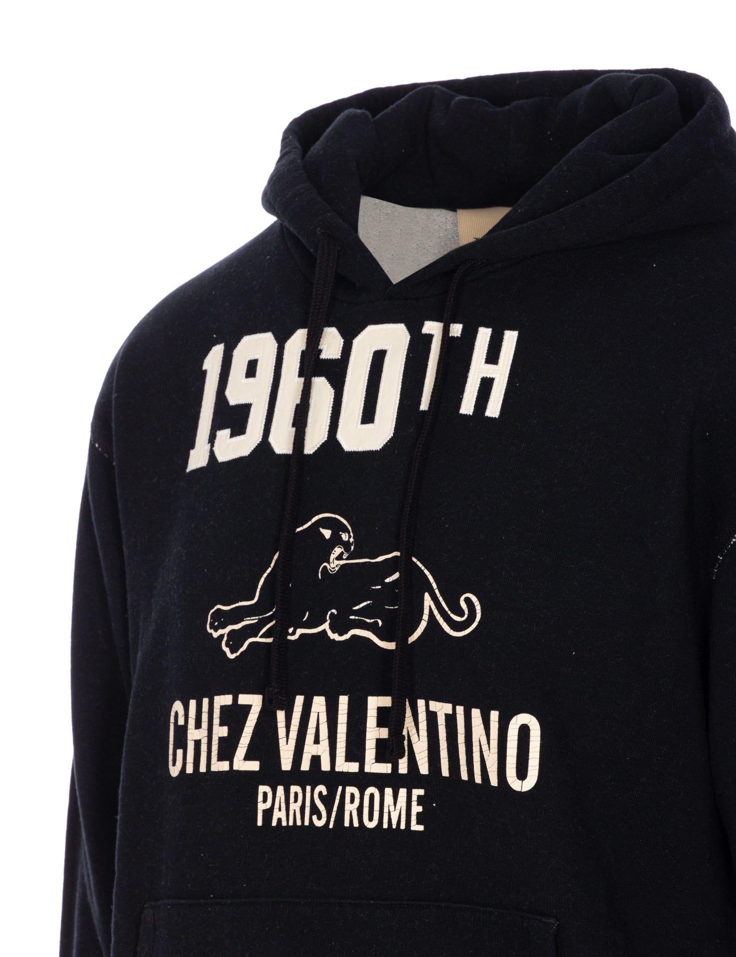 Valentino Cotton Fabric Sweatshirt With Comfortable Fit In Black