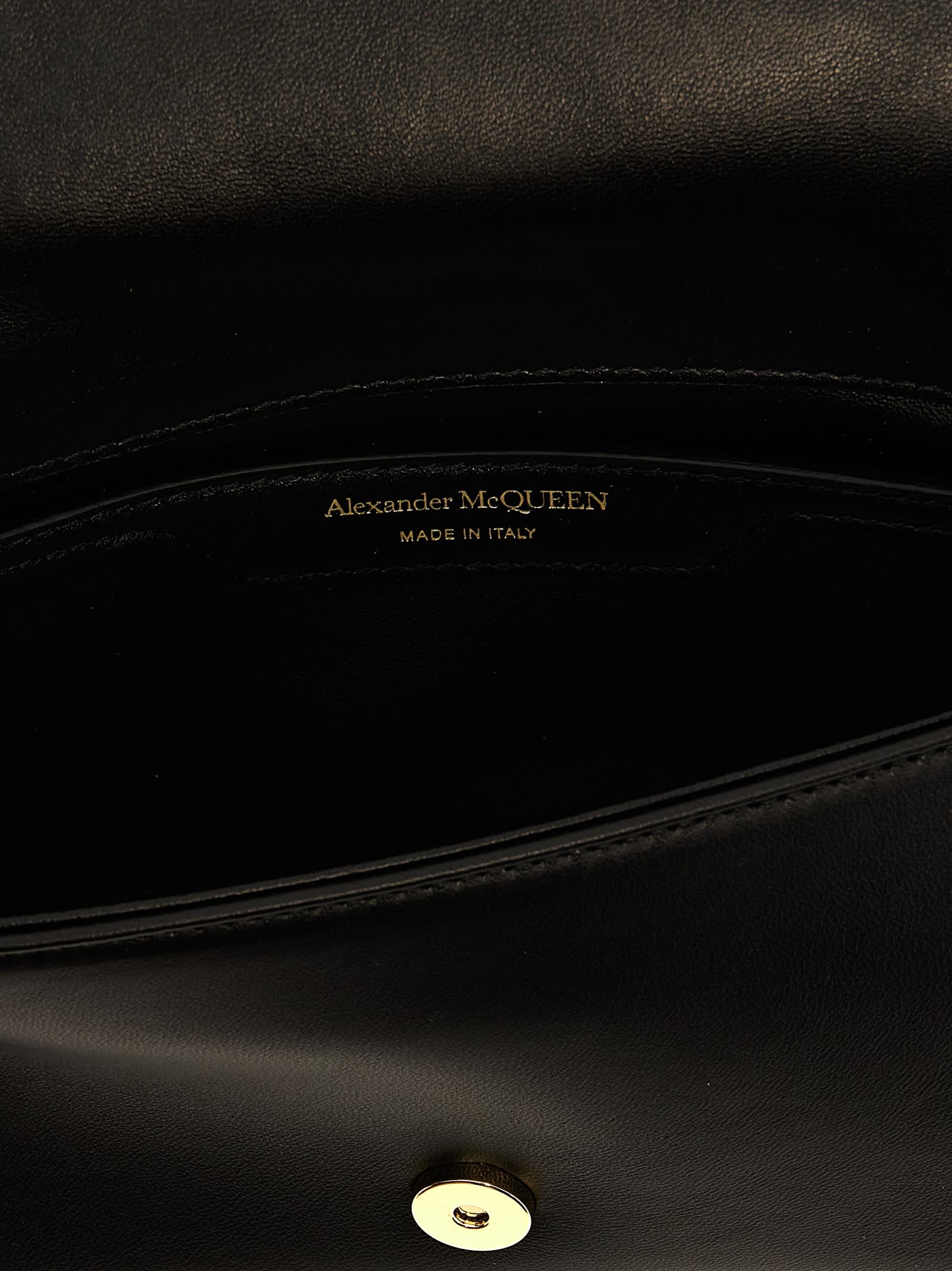 Shop Alexander Mcqueen The Mini Seal Crossbody Bag In Black