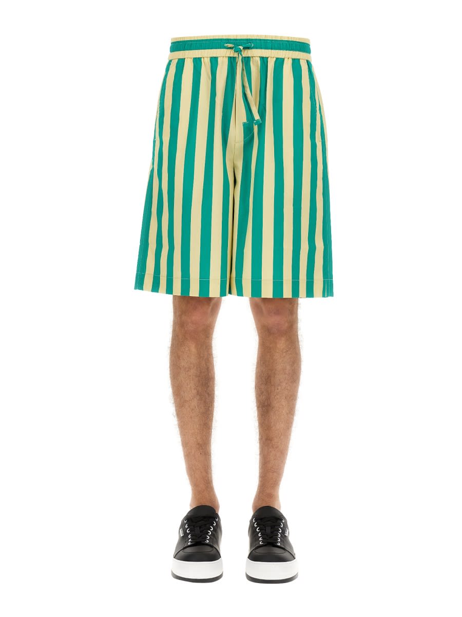 Striped Pattern Bermuda Shorts