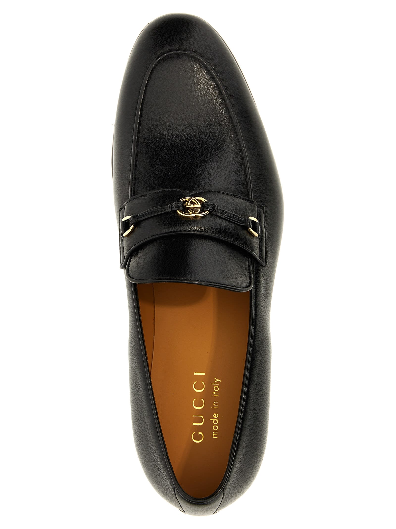 Shop Gucci Incrocio Gg Loafers In Black