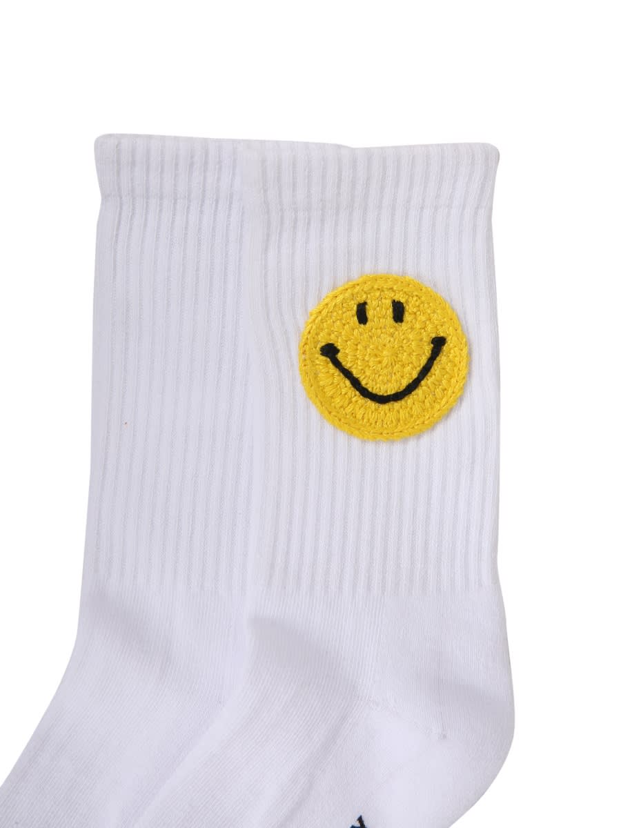 Shop Philosophy Di Lorenzo Serafini Socks With Embroidered Smiley In White