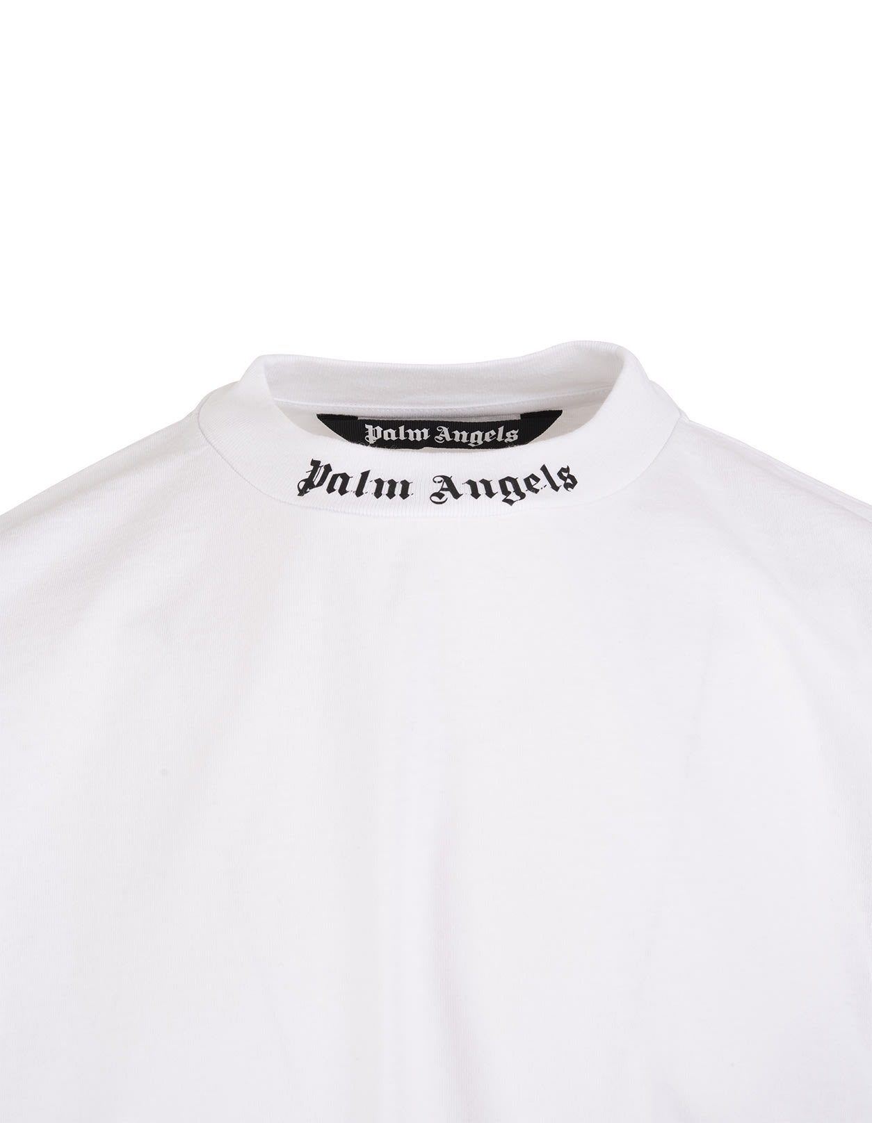 Palm Angels Man White Oversized T-shirt With Black Logo | ModeSens