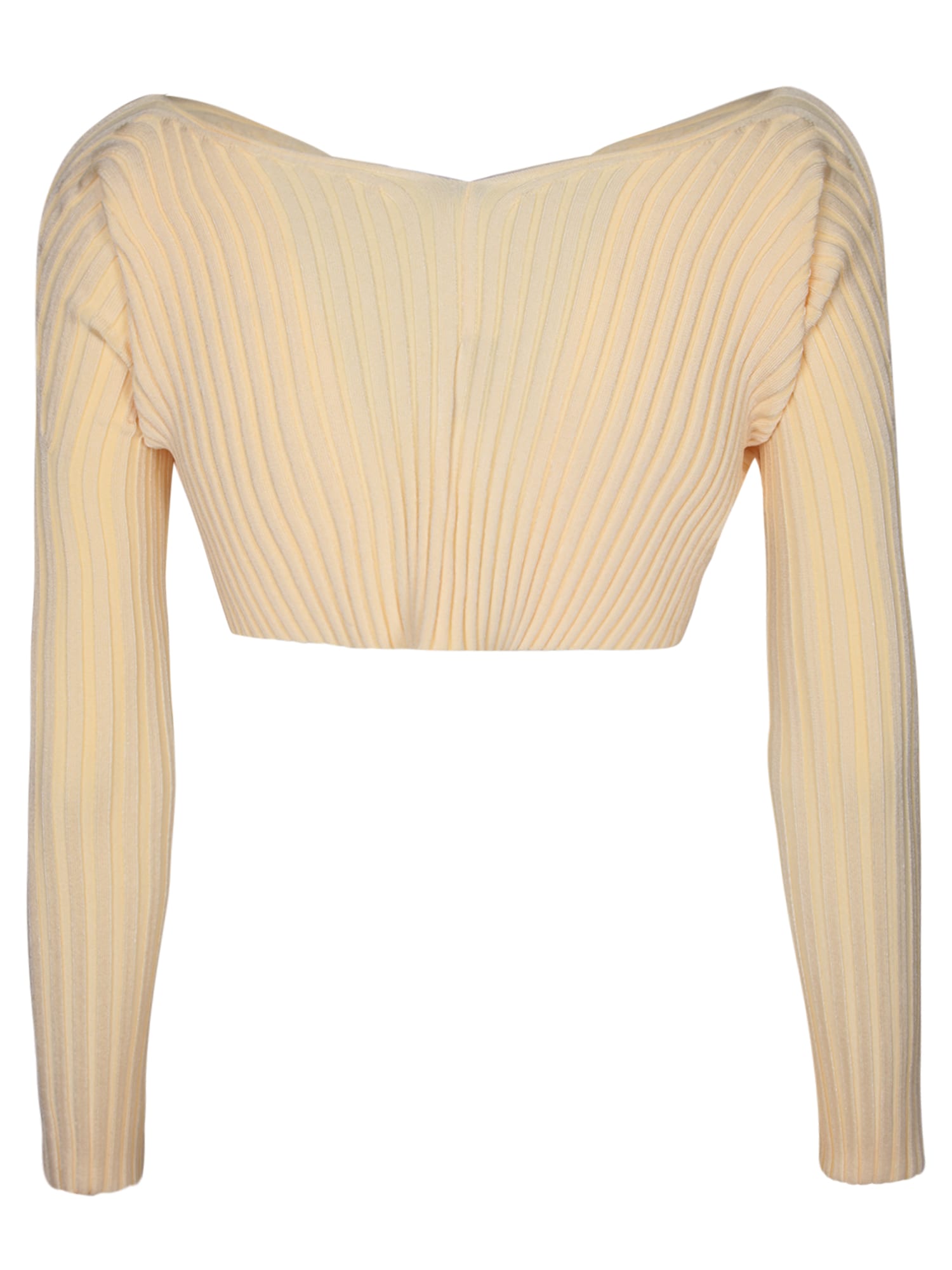 Shop Jacquemus Le Maille Pralu Yellow Cardigan