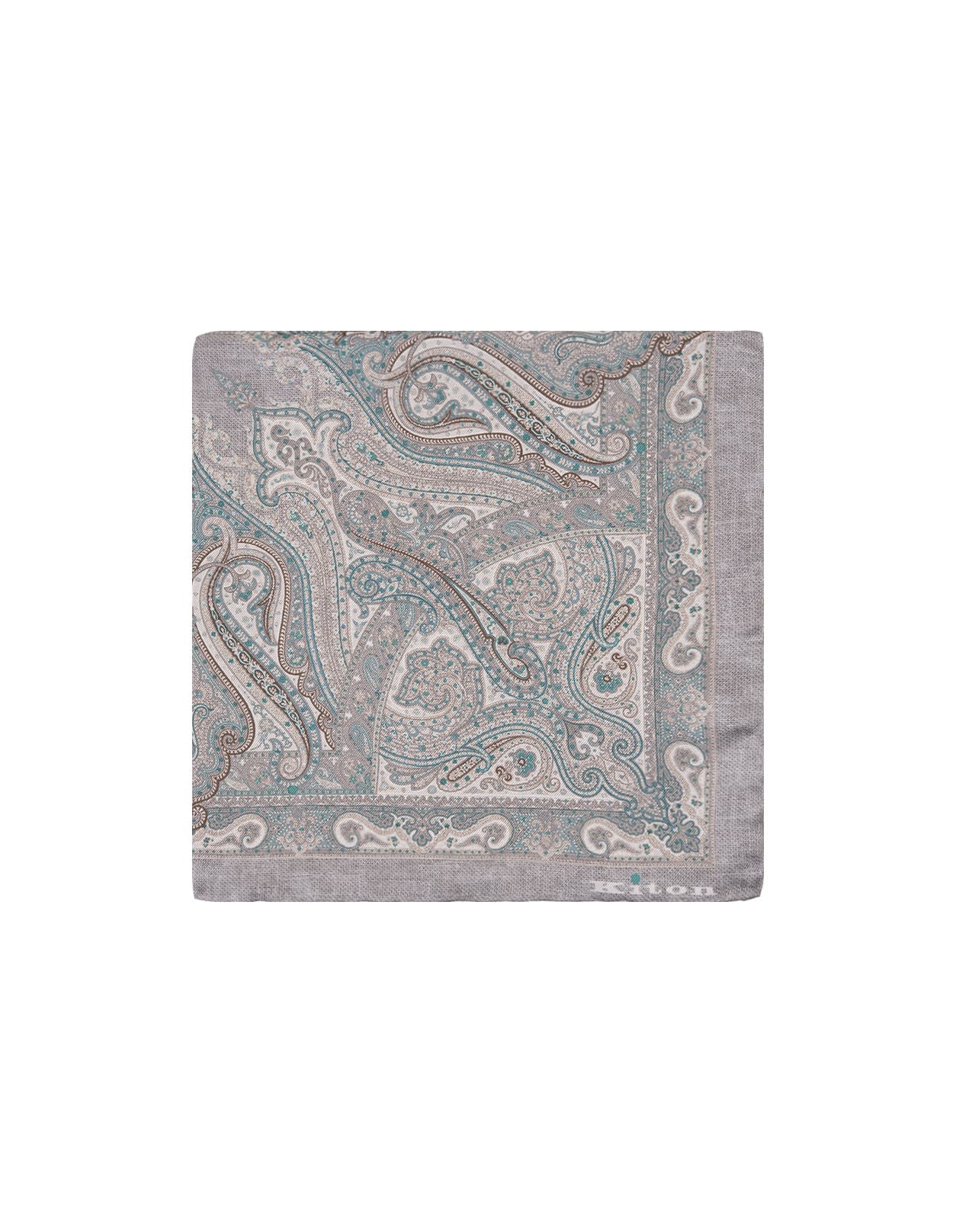 Grey Pocket Handkerchief With Fantasy Pattern