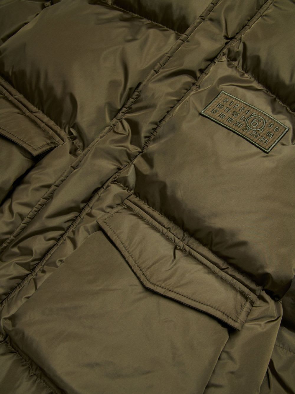 Mm6 Maison Margiela Kids Coat With Logo Application In Green