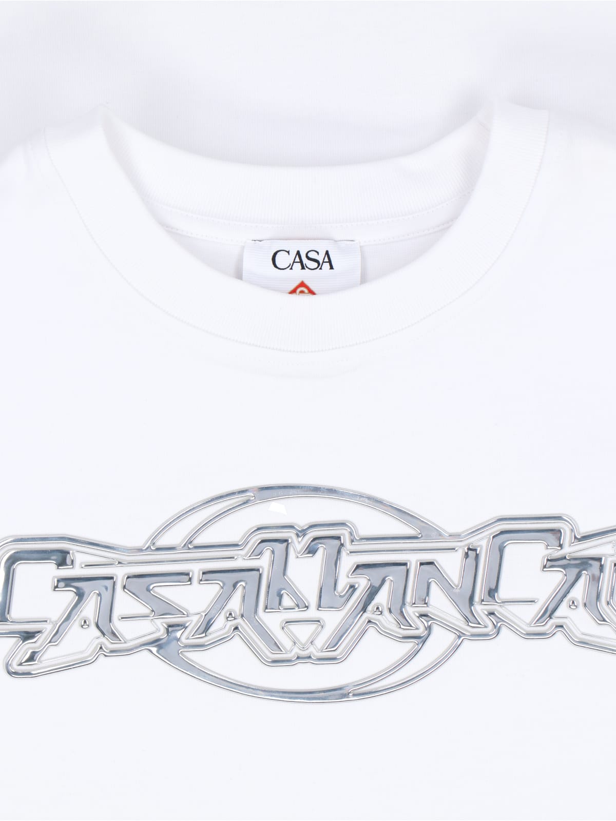 Casablanca Oversize Crew Neck T-shirt With Graphic Print In White