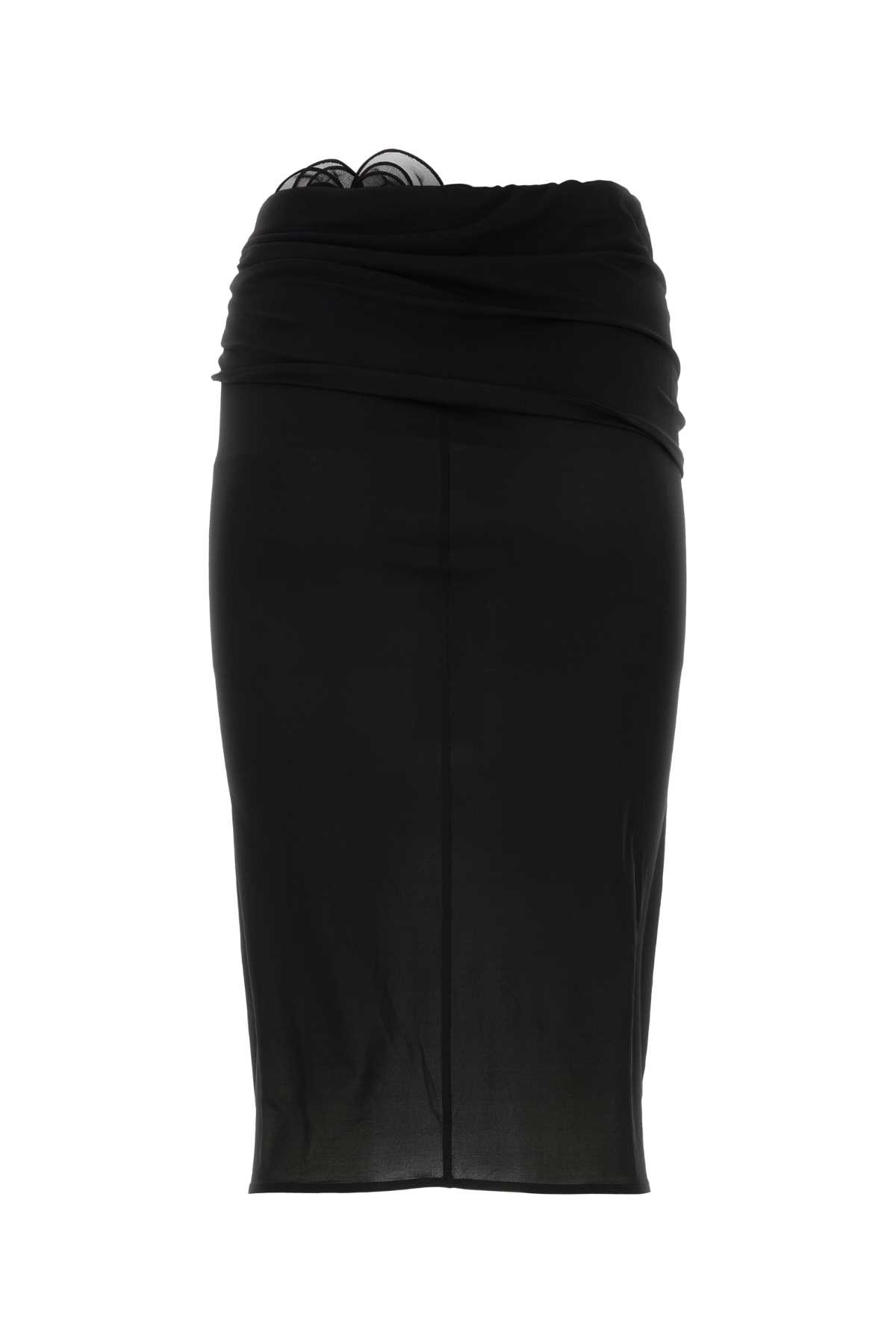 Shop Magda Butrym Black Silk Skirt