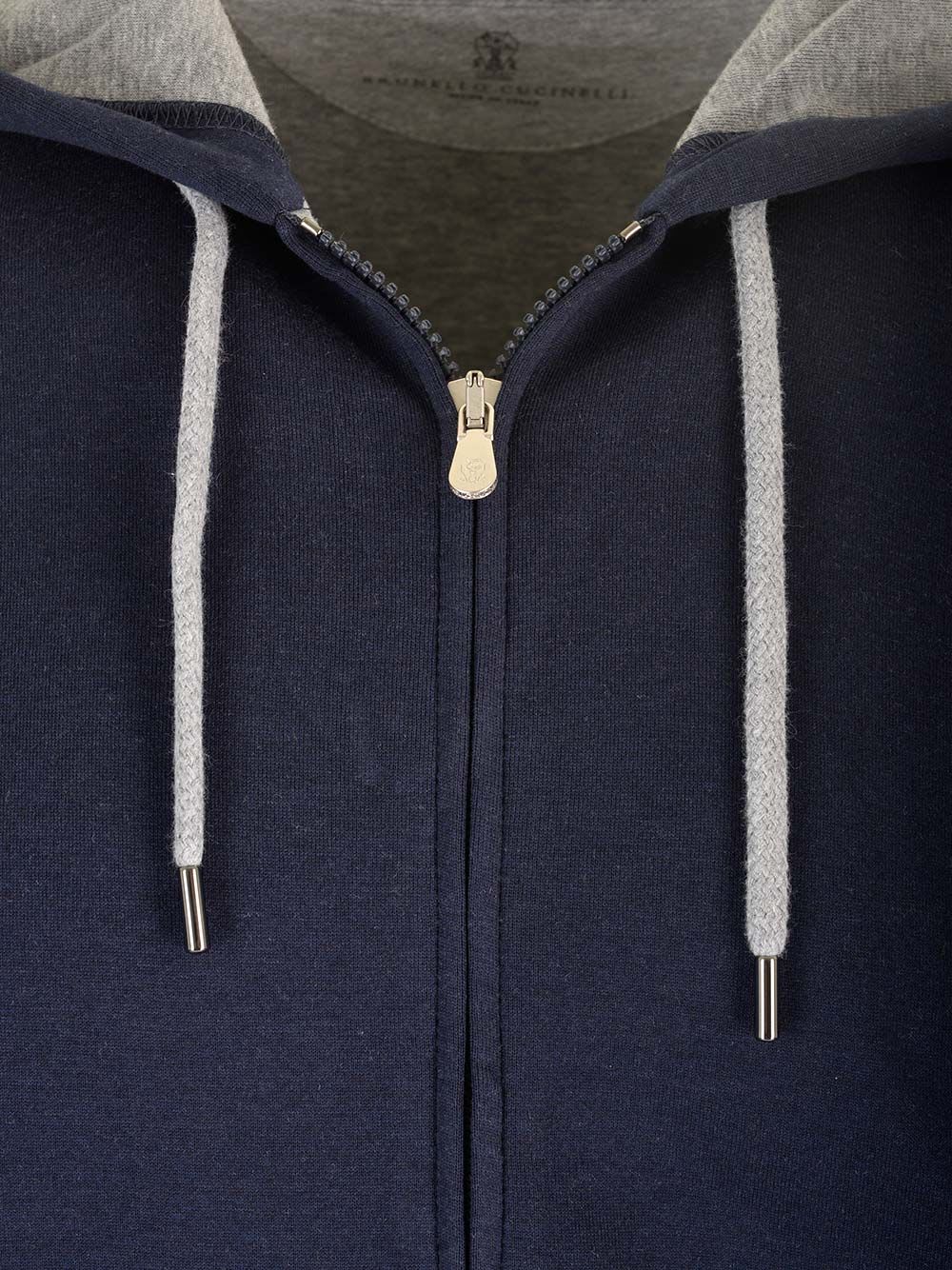 Shop Brunello Cucinelli Zipped Hoodie In Blue